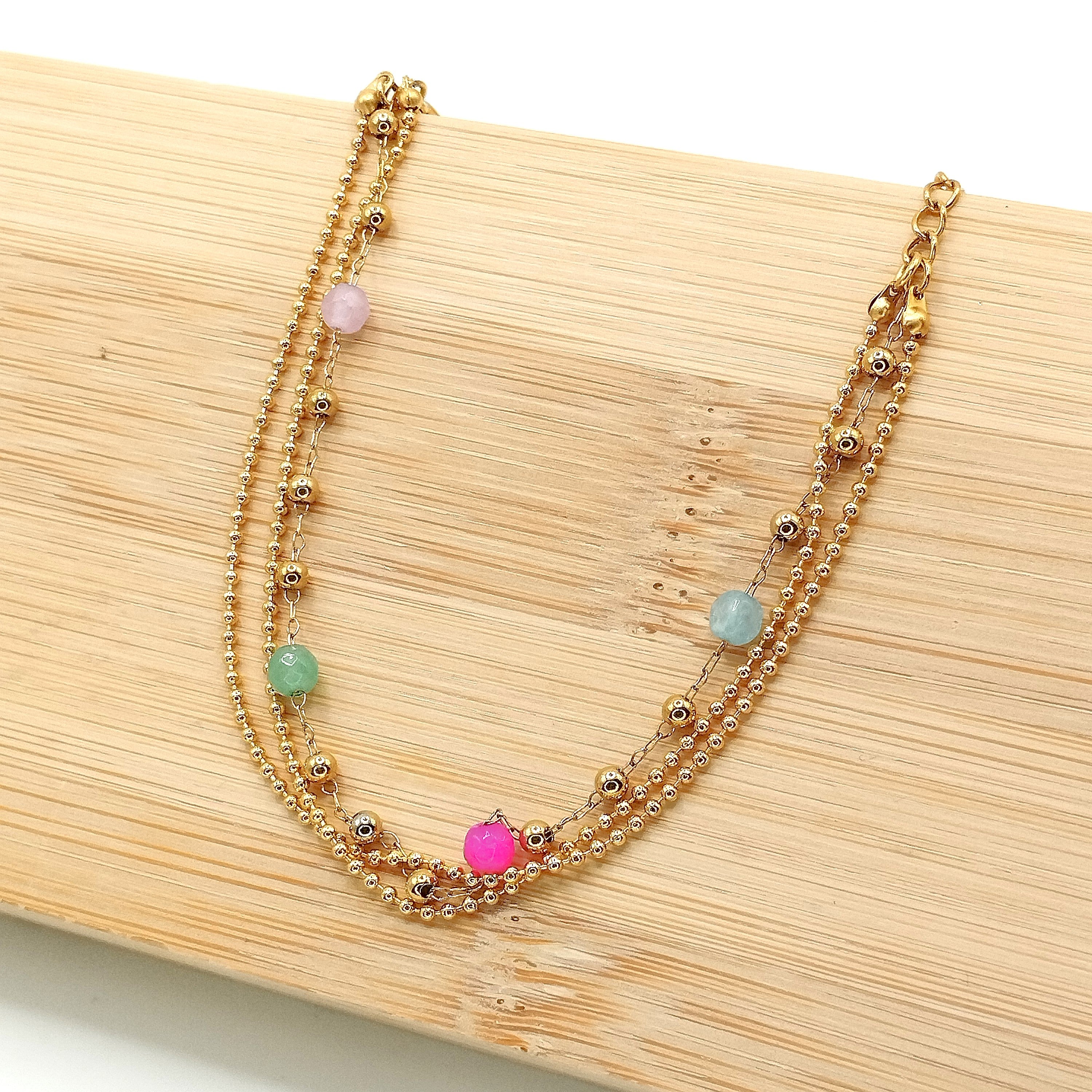 Αλυσίδα τριπλή με πέτρες