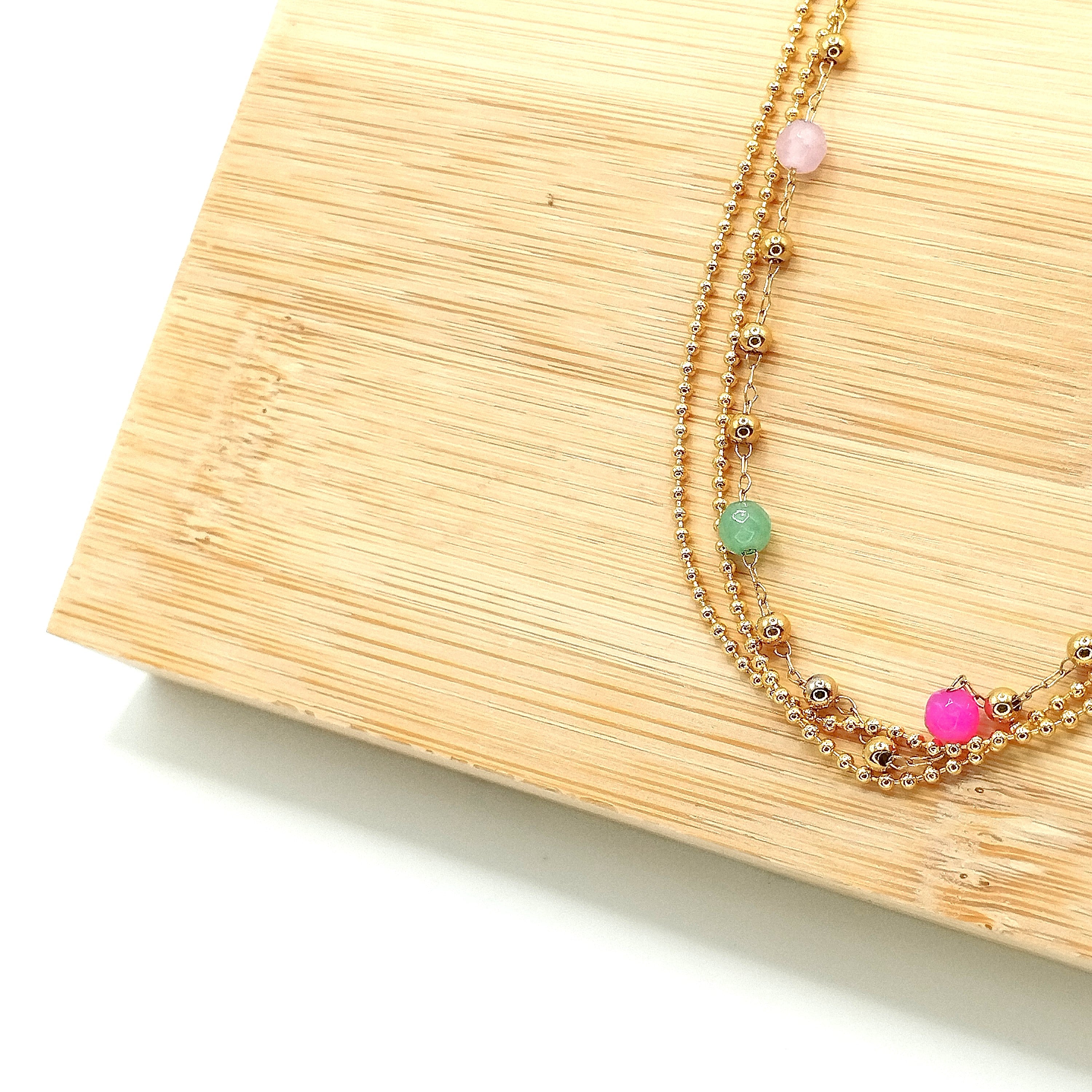 Αλυσίδα τριπλή με πέτρες