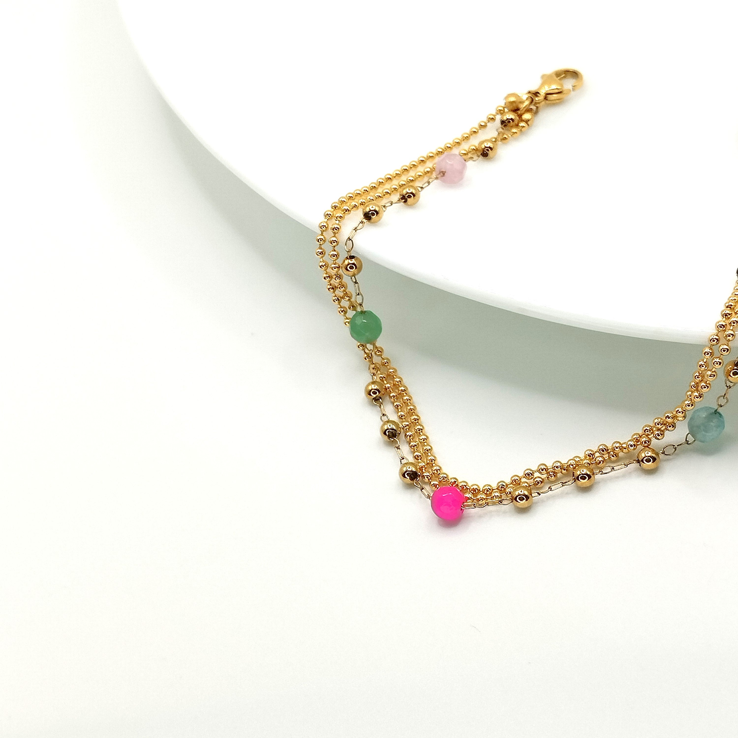 Αλυσίδα τριπλή με πέτρες