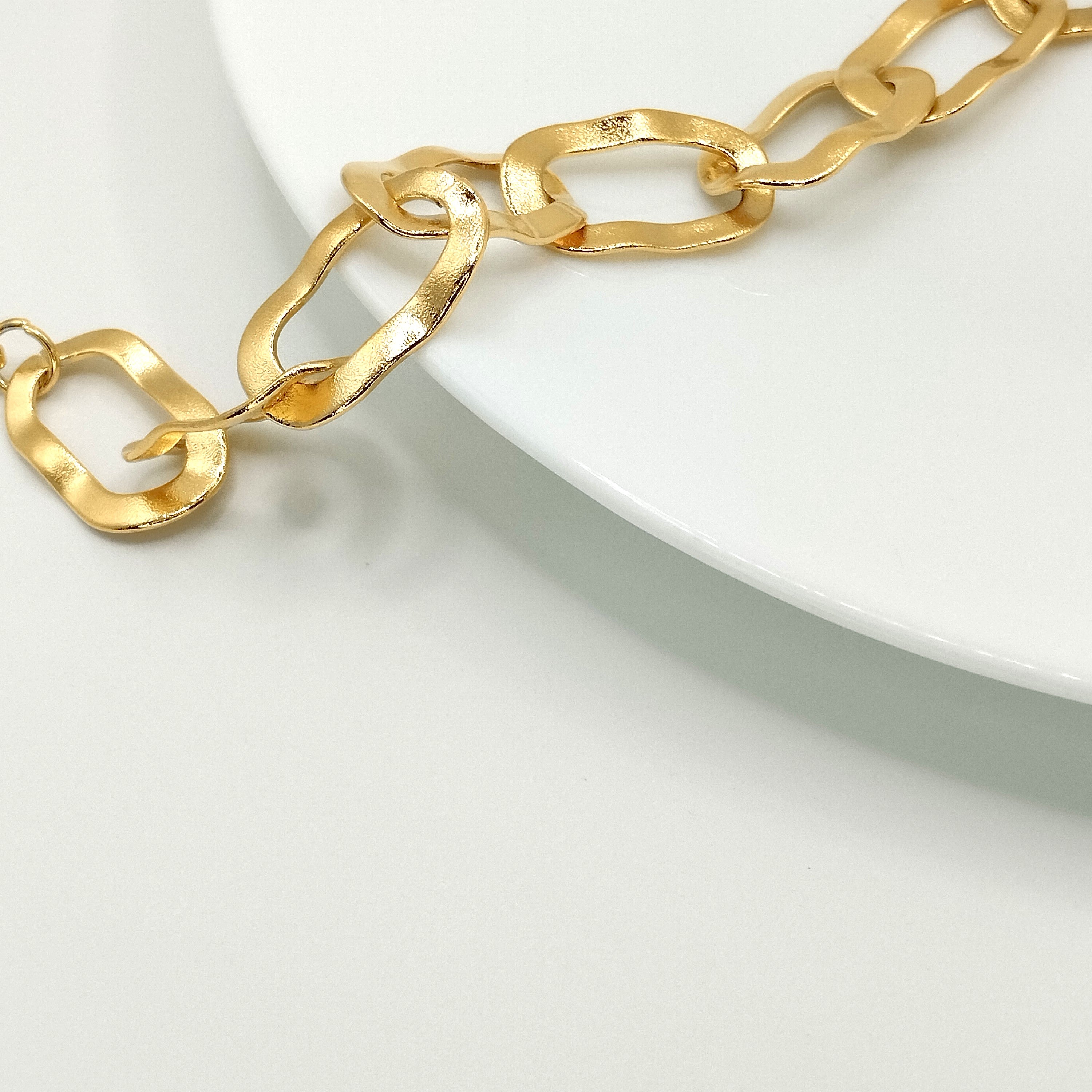 Βραχιόλι πλακέ μεγάλη καδένα