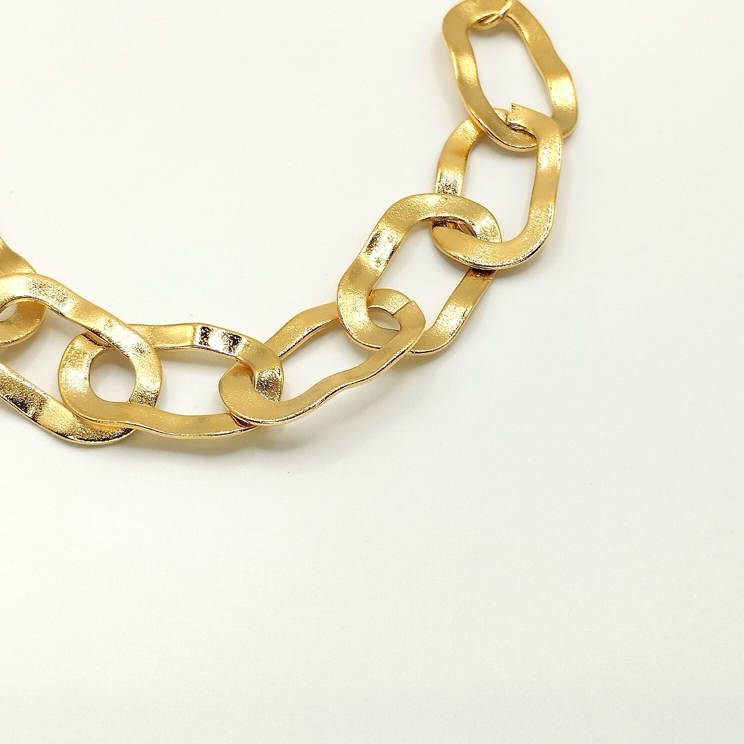 Βραχιόλι πλακέ μεγάλη καδένα