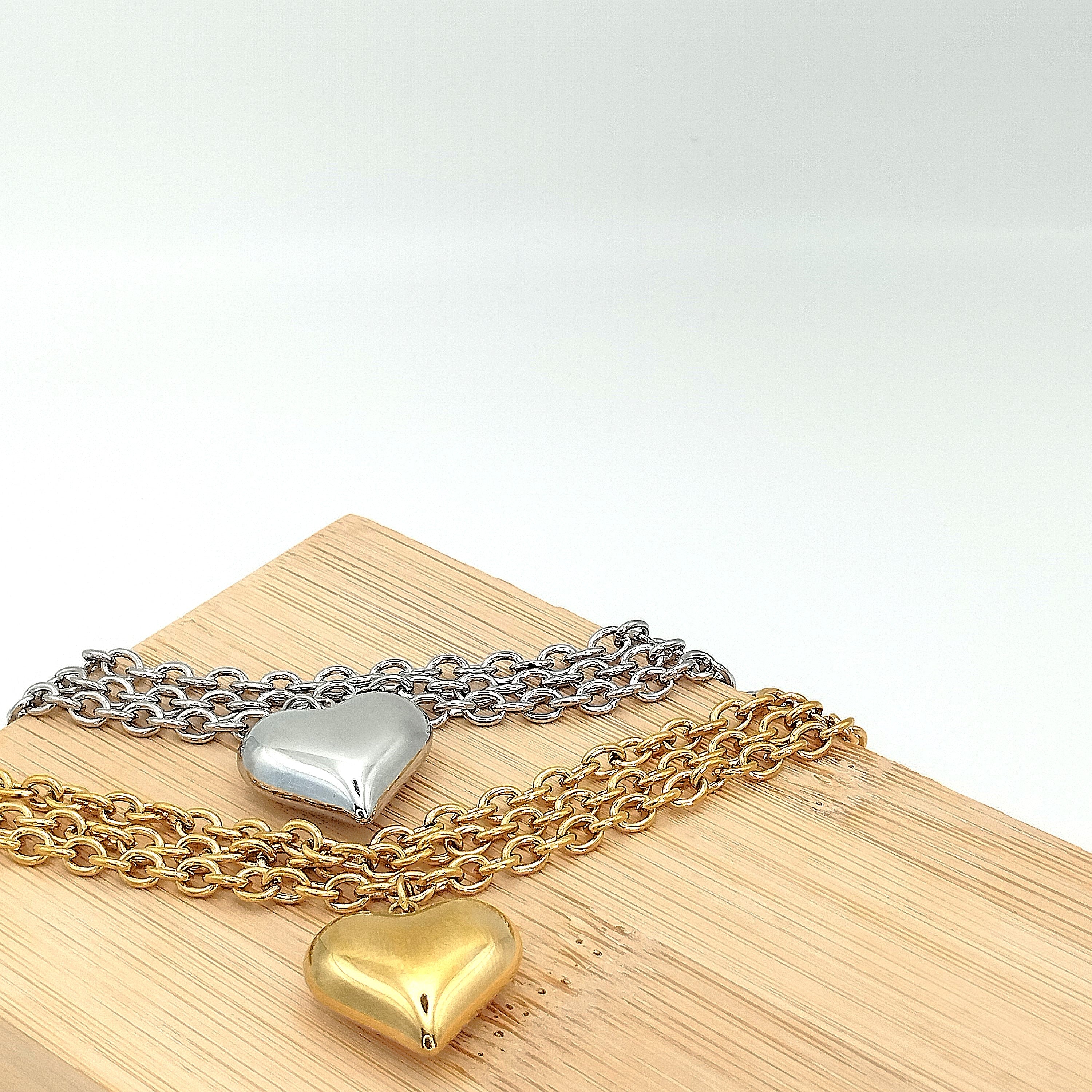 Βραχιόλι τριπλό καρδιά