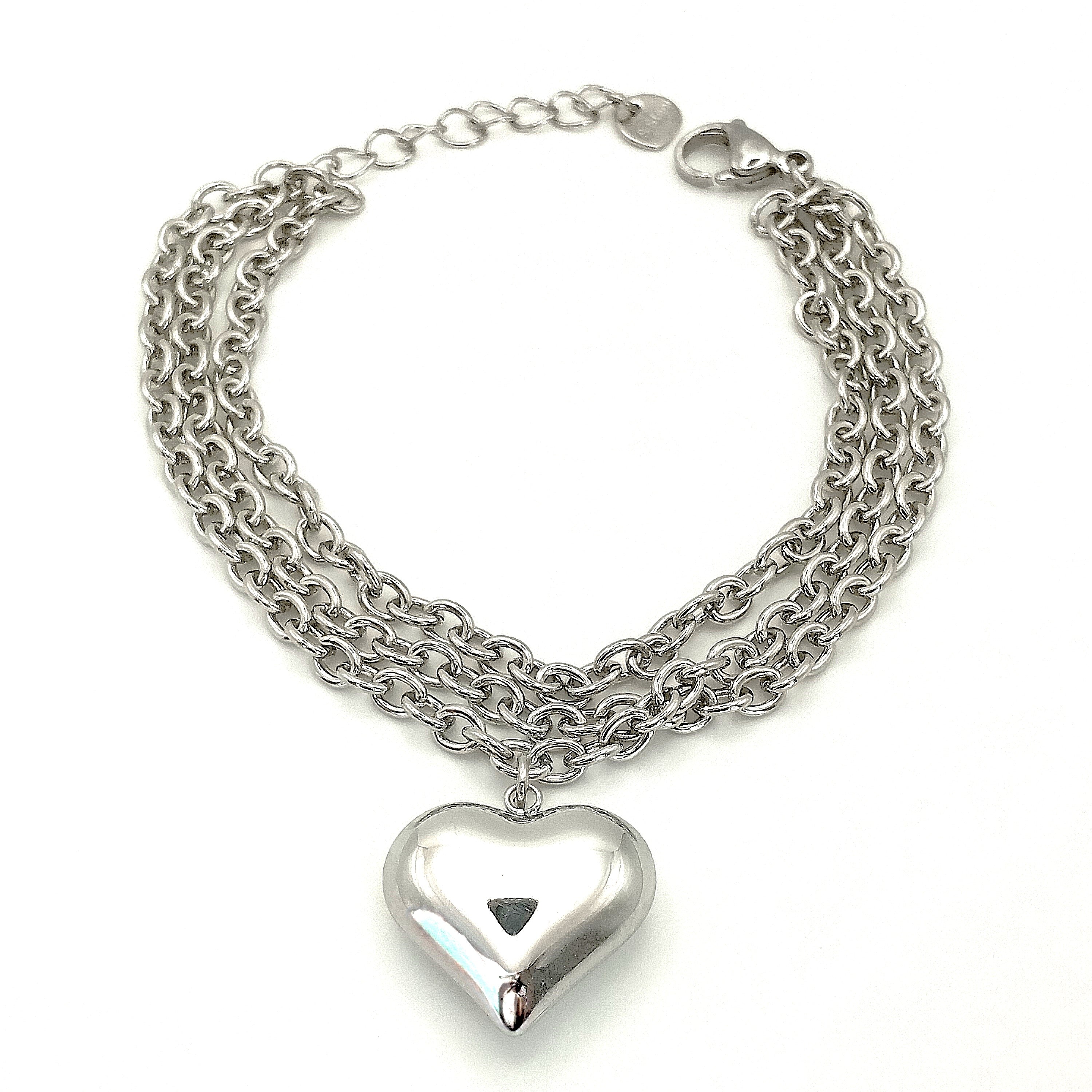 Βραχιόλι τριπλό καρδιά