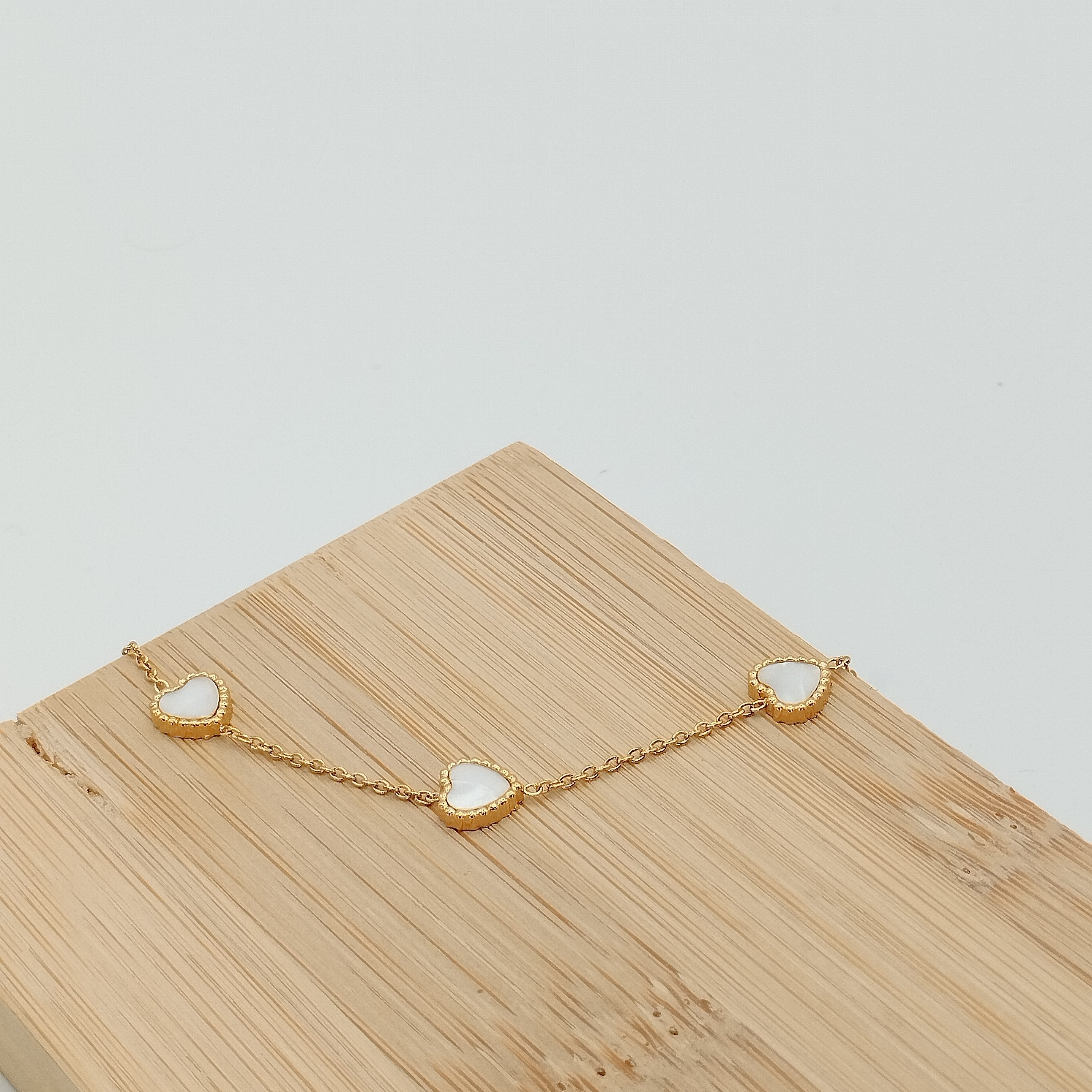 Βραχιόλι με καρδούλες φίλντισι