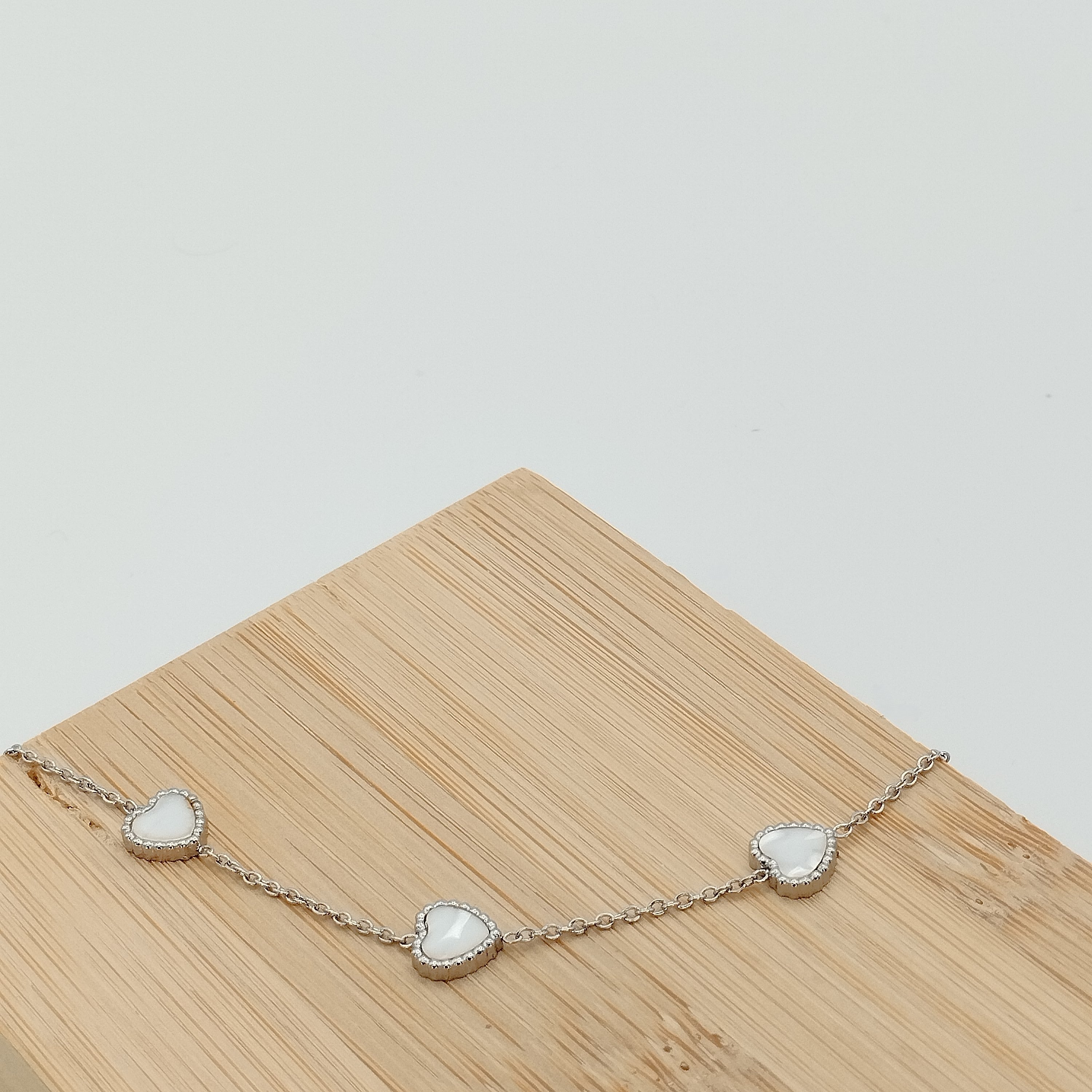 Βραχιόλι με καρδούλες φίλντισι