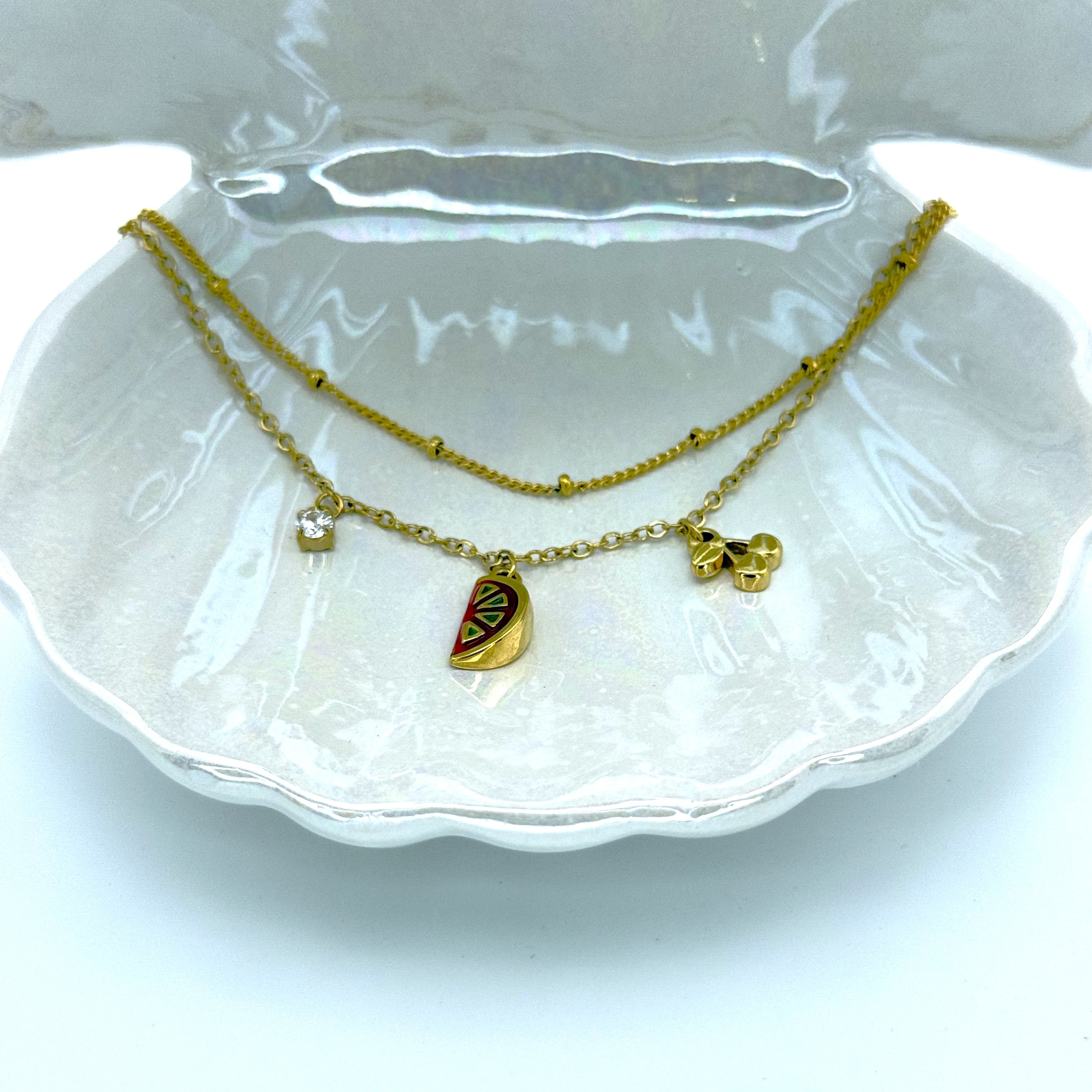 Βραχιόλι Ποδιού Καρπουζάκι