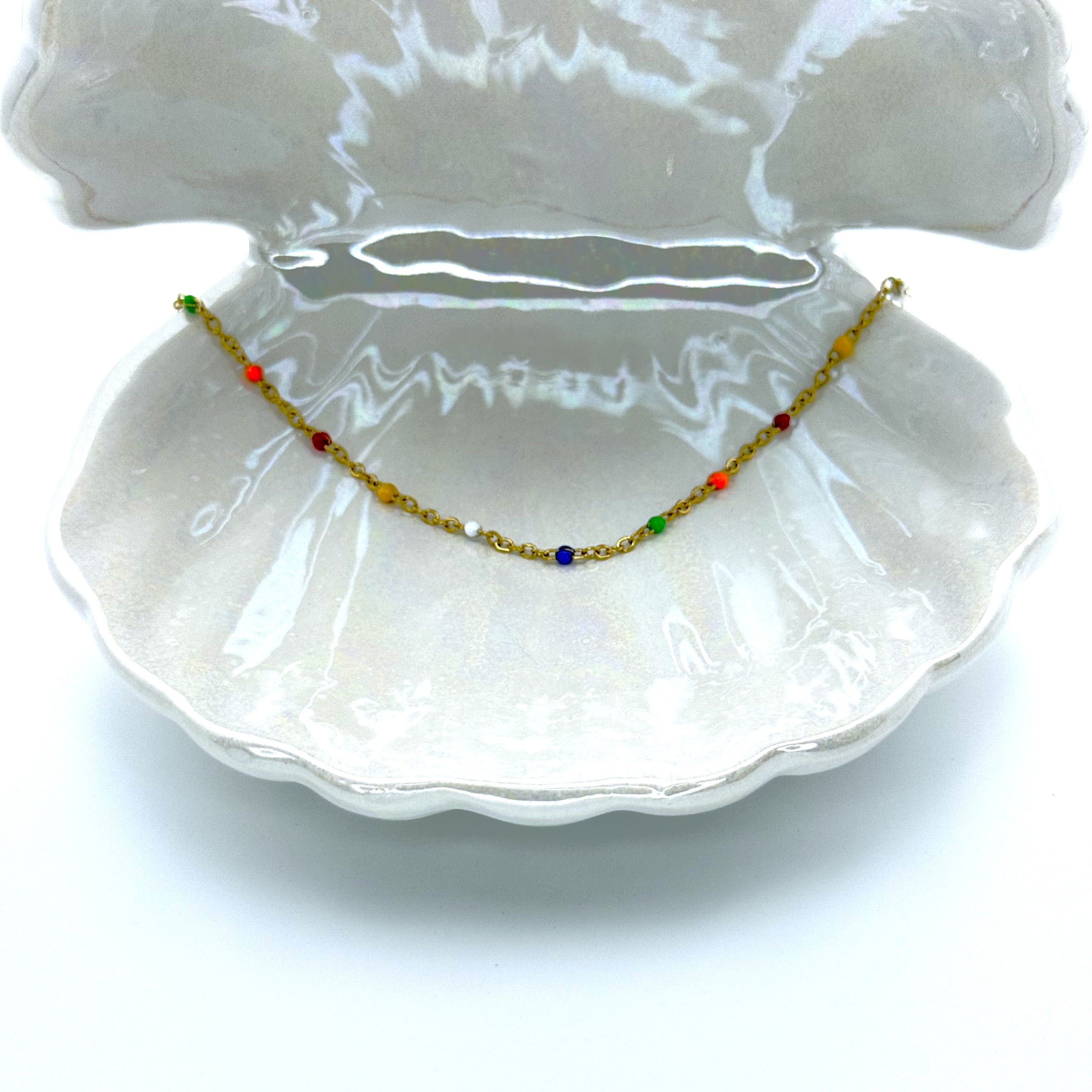 Βραχιόλι Ποδιού Με Πετρούλες Μικρές