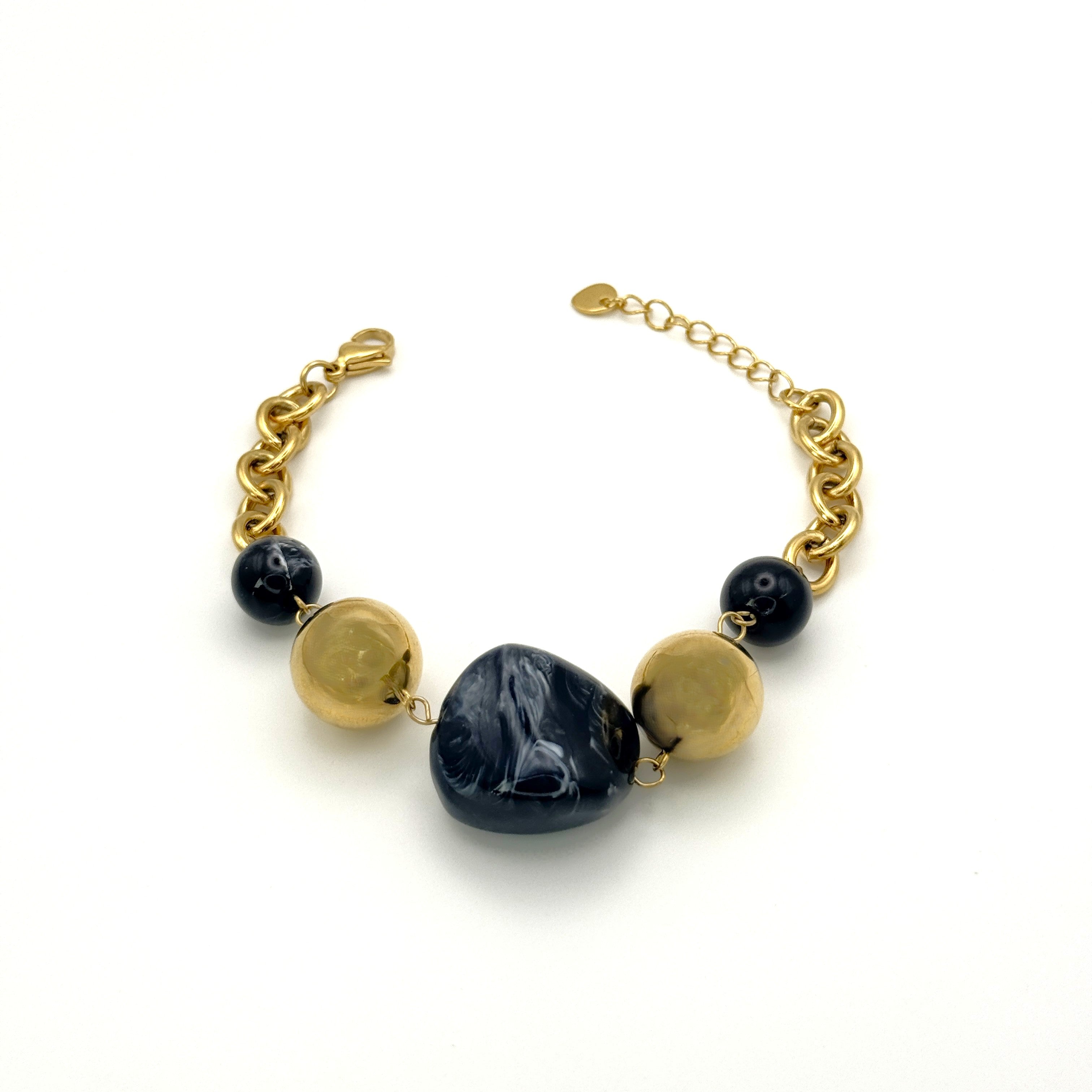 Βραχιόλι Ατσάλινη Αλυσίδα Με Ογκώδη Πέτρα