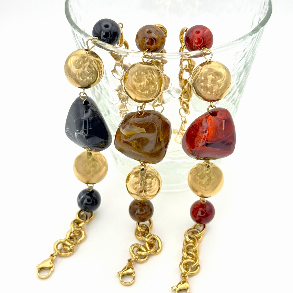 Βραχιόλι Ατσάλινη Αλυσίδα Με Ογκώδη Πέτρα