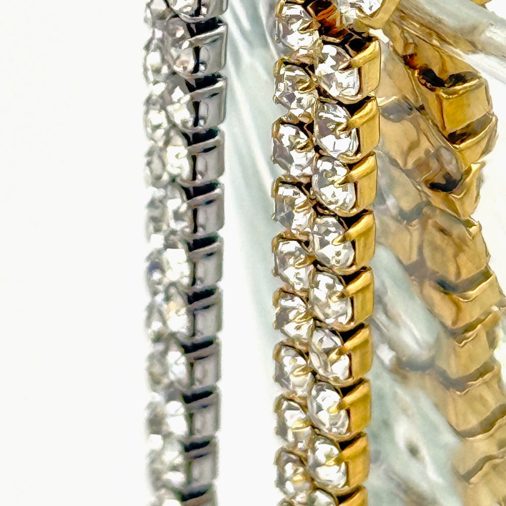 Βραχιόλι Ατσάλινο Ριβιέρα Διπλής Σειράς Με Ζιργκόν