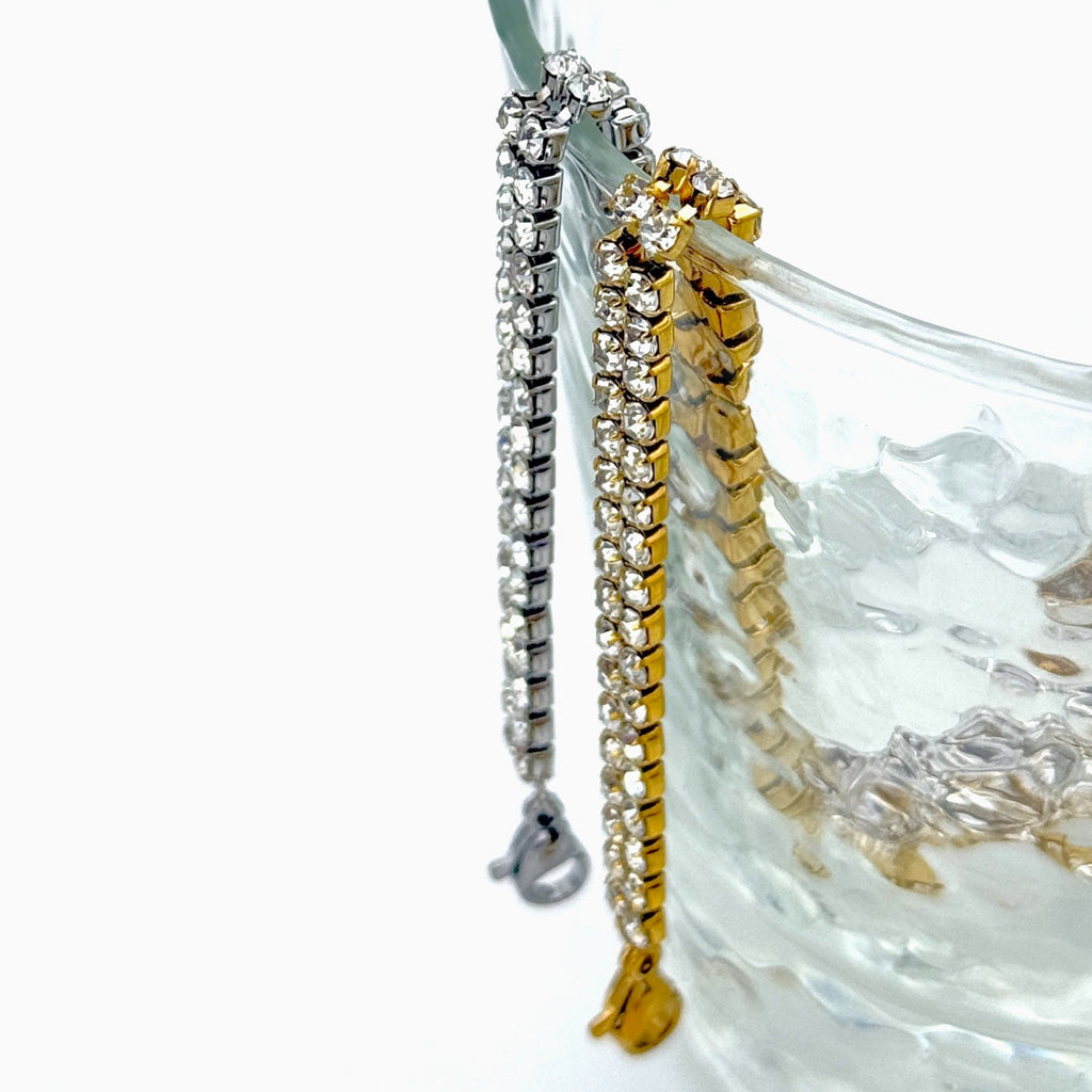 Βραχιόλι Ατσάλινο Ριβιέρα Διπλής Σειράς Με Ζιργκόν