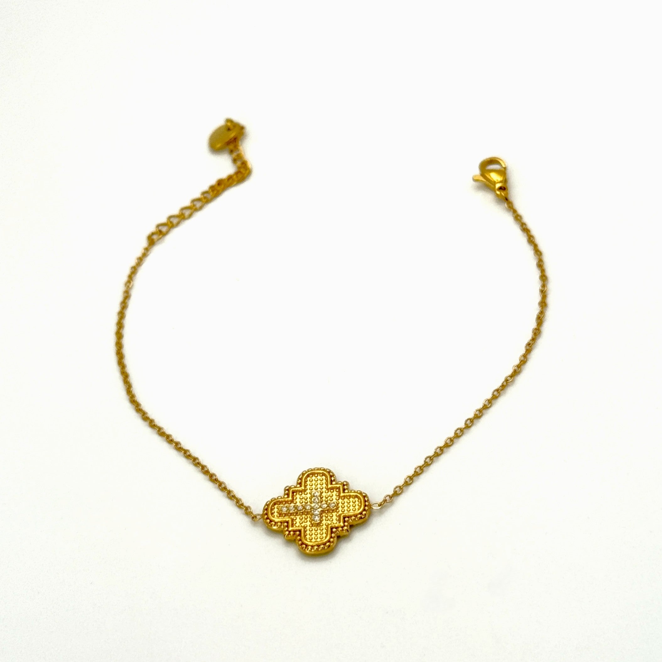 Βραχιόλι Ατσάλινο Λεπτή Αλυσίδα Με Μοτίβο Alhambra