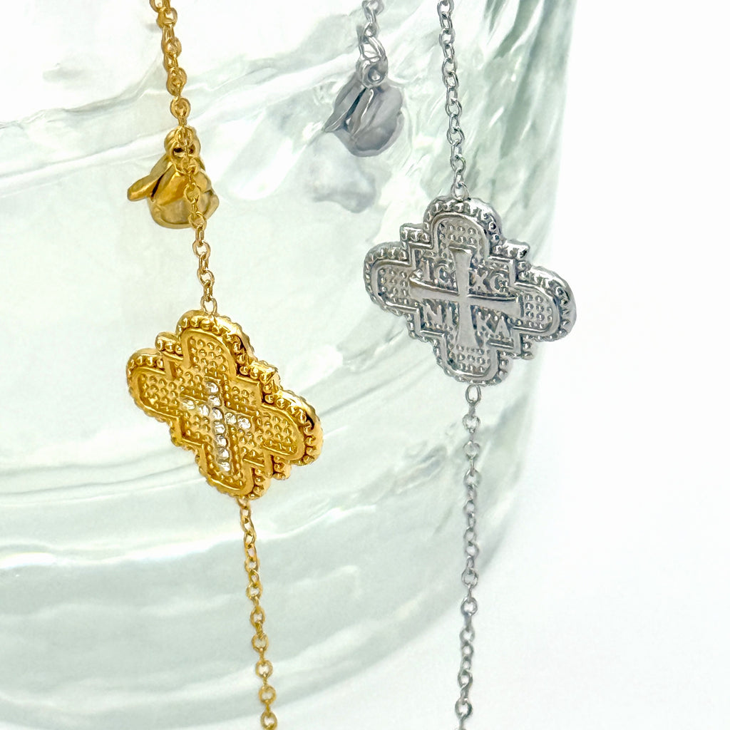 Βραχιόλι Ατσάλινο Λεπτή Αλυσίδα Με Μοτίβο Alhambra