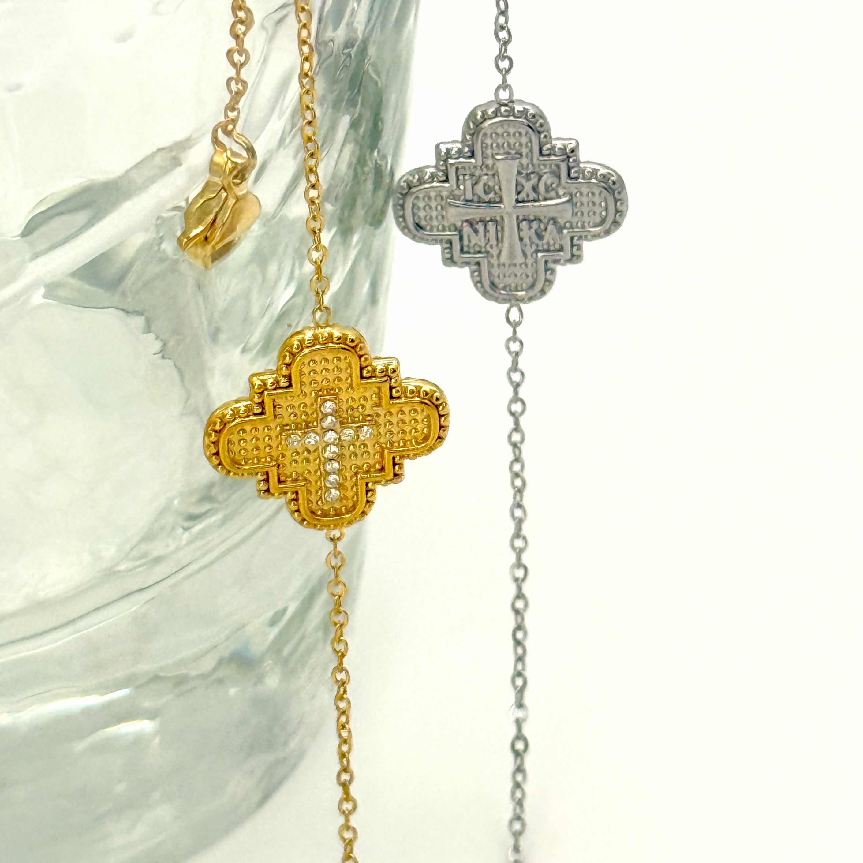 Βραχιόλι Ατσάλινο Λεπτή Αλυσίδα Με Μοτίβο Alhambra