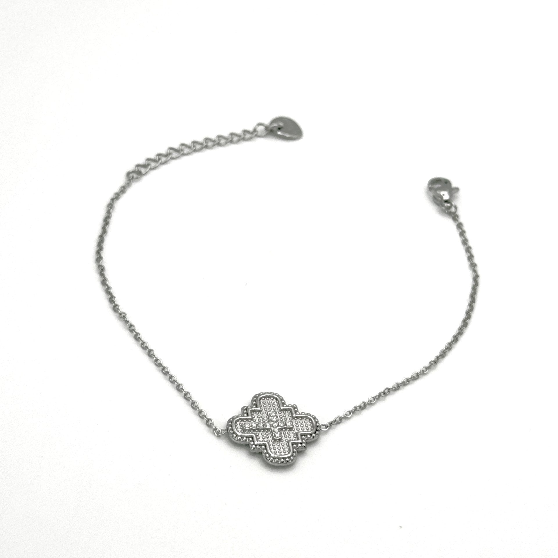 Βραχιόλι Ατσάλινο Λεπτή Αλυσίδα Με Μοτίβο Alhambra