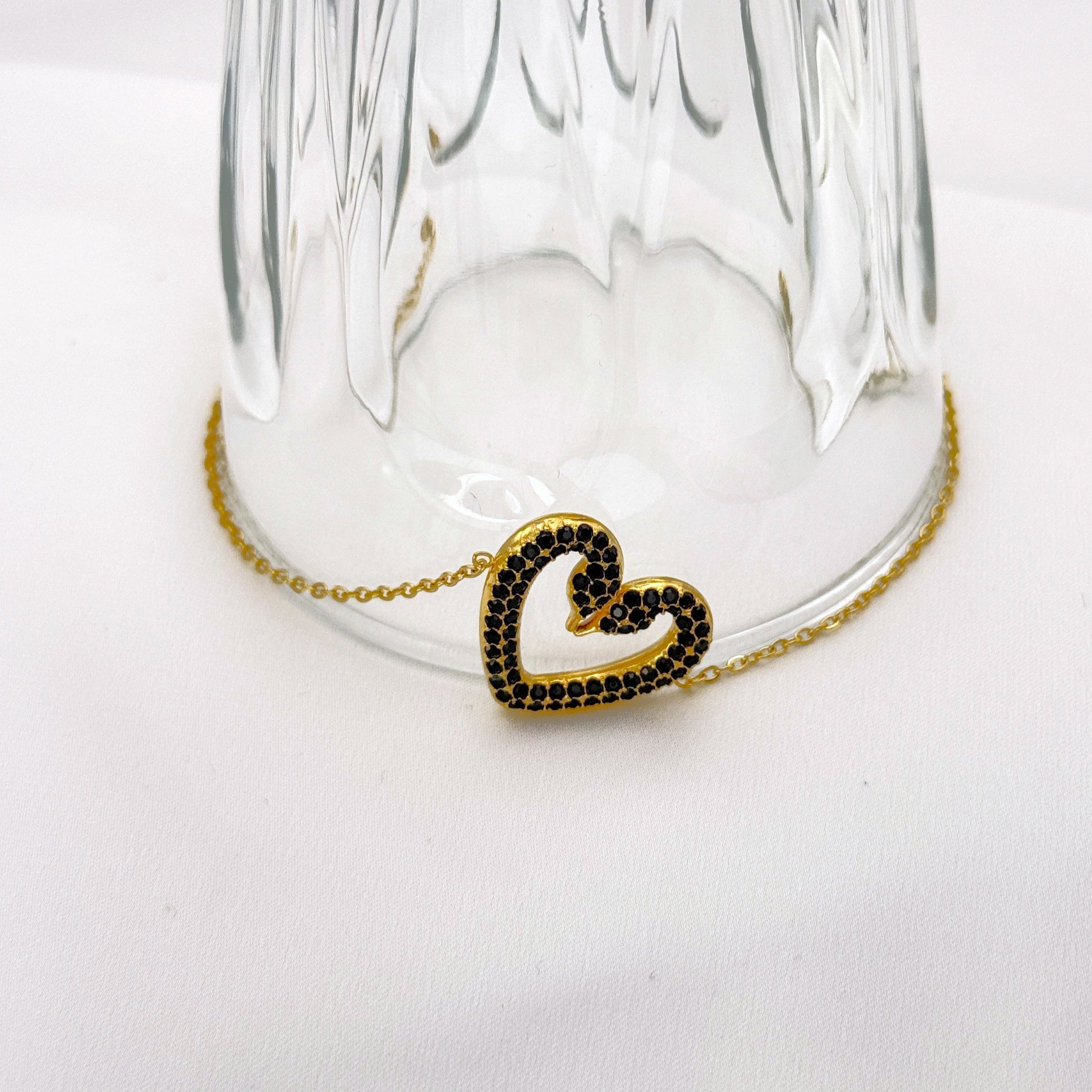 Αλυσίδα Με Μοτίβο Καρδιά Από Κρύσταλλα