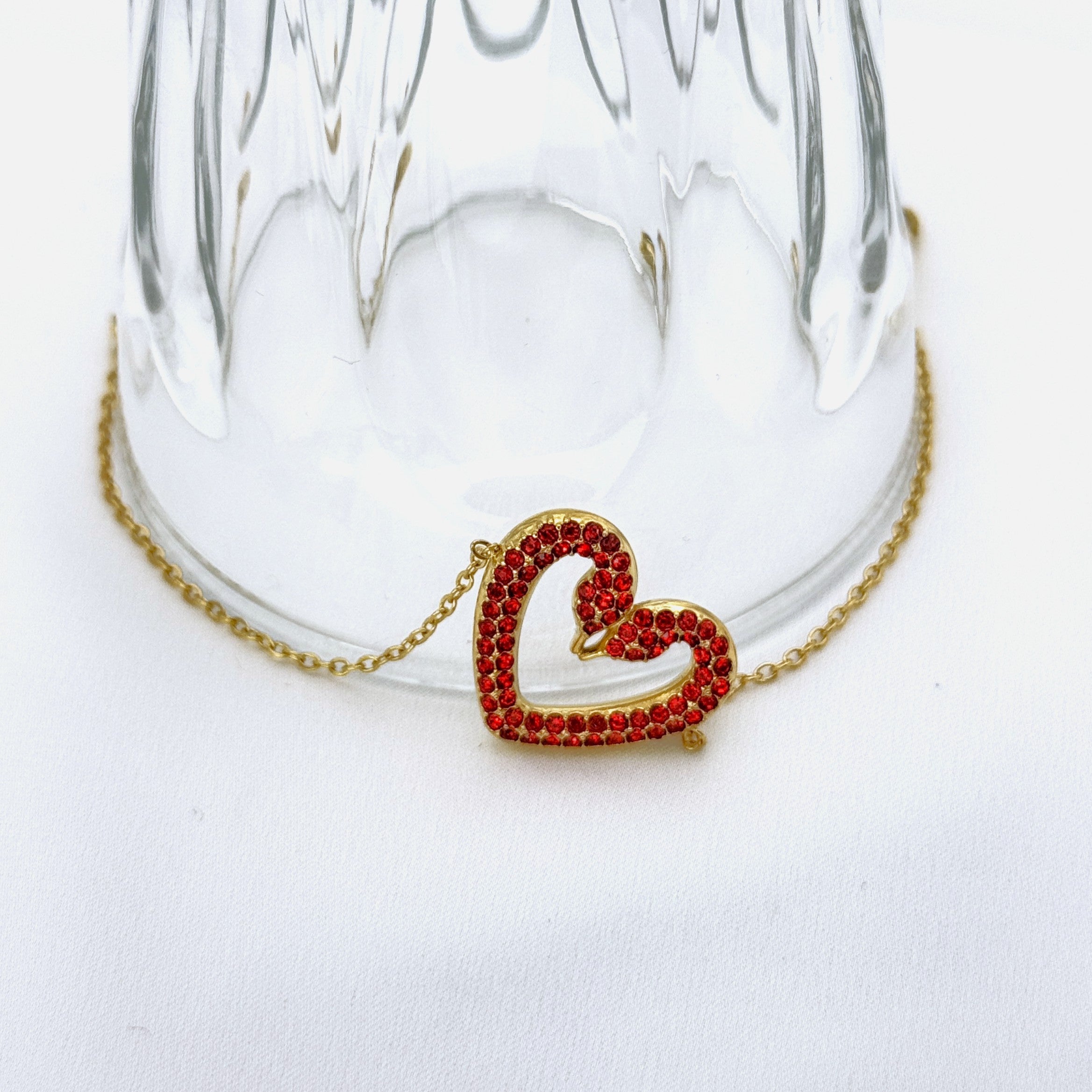 Αλυσίδα Με Μοτίβο Καρδιά Από Κρύσταλλα
