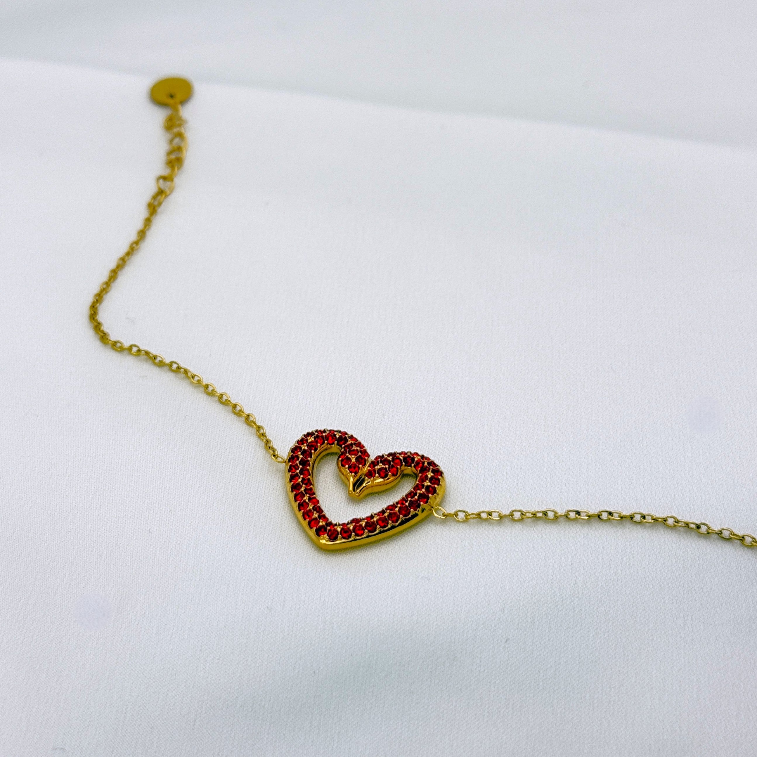 Αλυσίδα Με Μοτίβο Καρδιά Από Κρύσταλλα