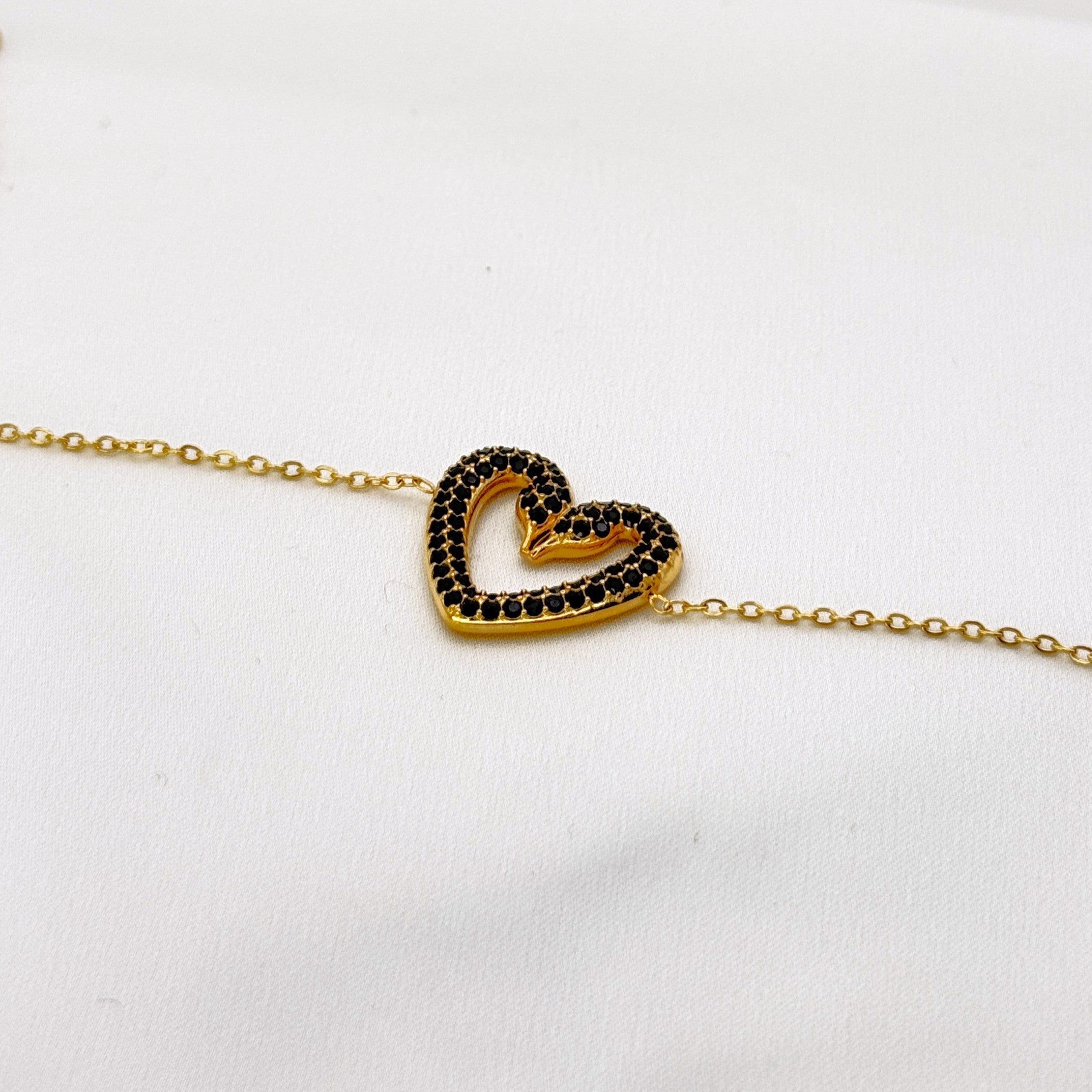 Αλυσίδα Με Μοτίβο Καρδιά Από Κρύσταλλα