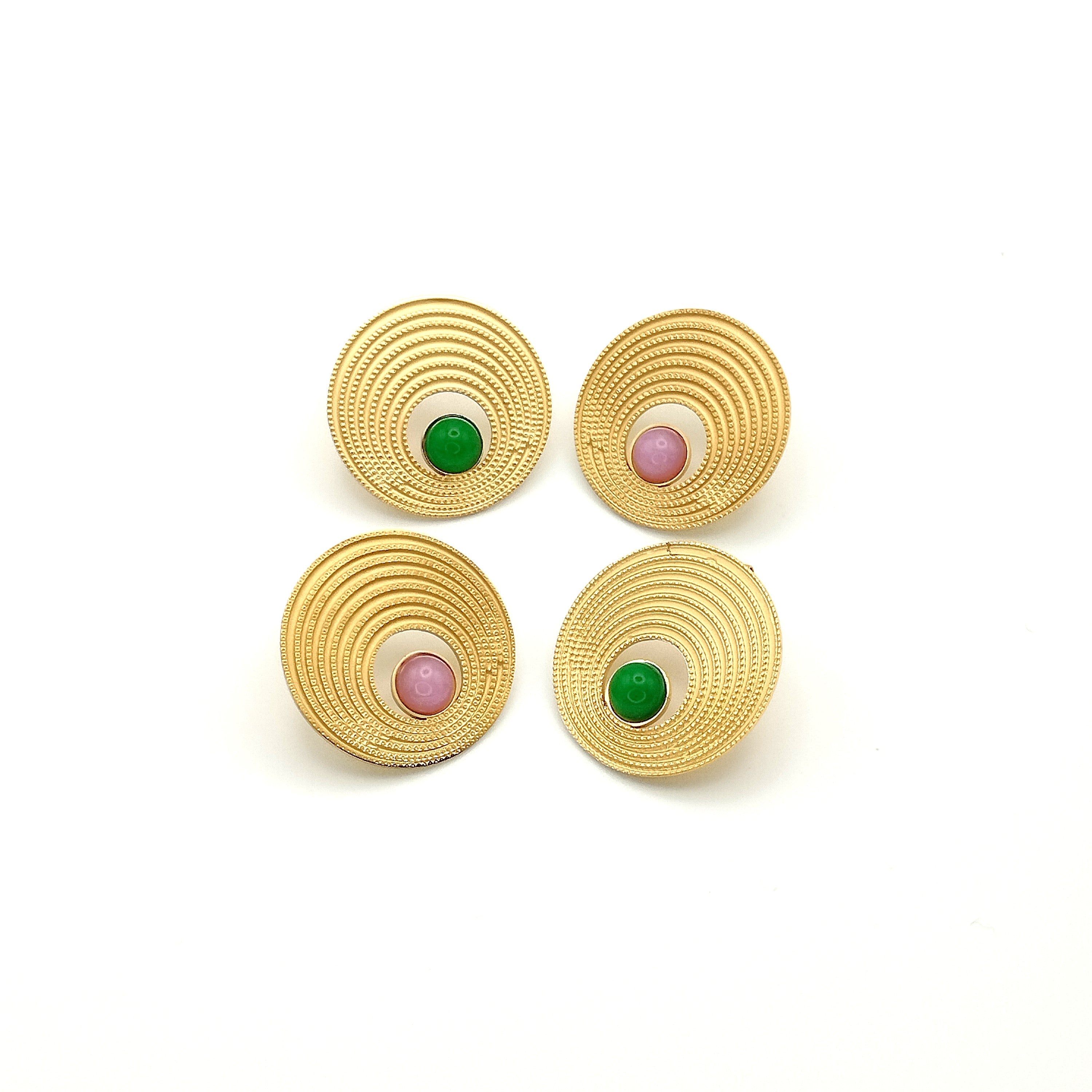 Σκουλαρίκια πλακέ με πέτρα