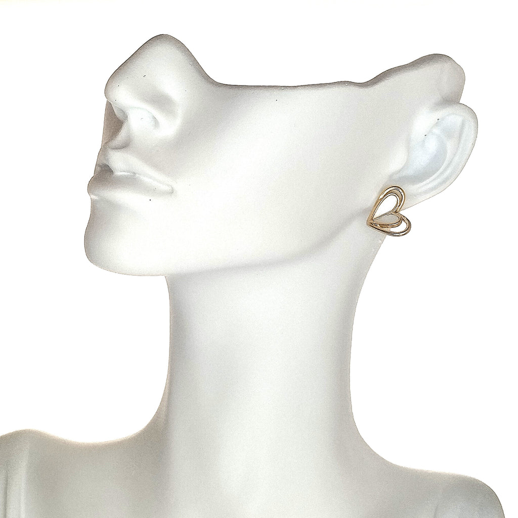 Σκουλαρίκια καρδιά με φίλντισι