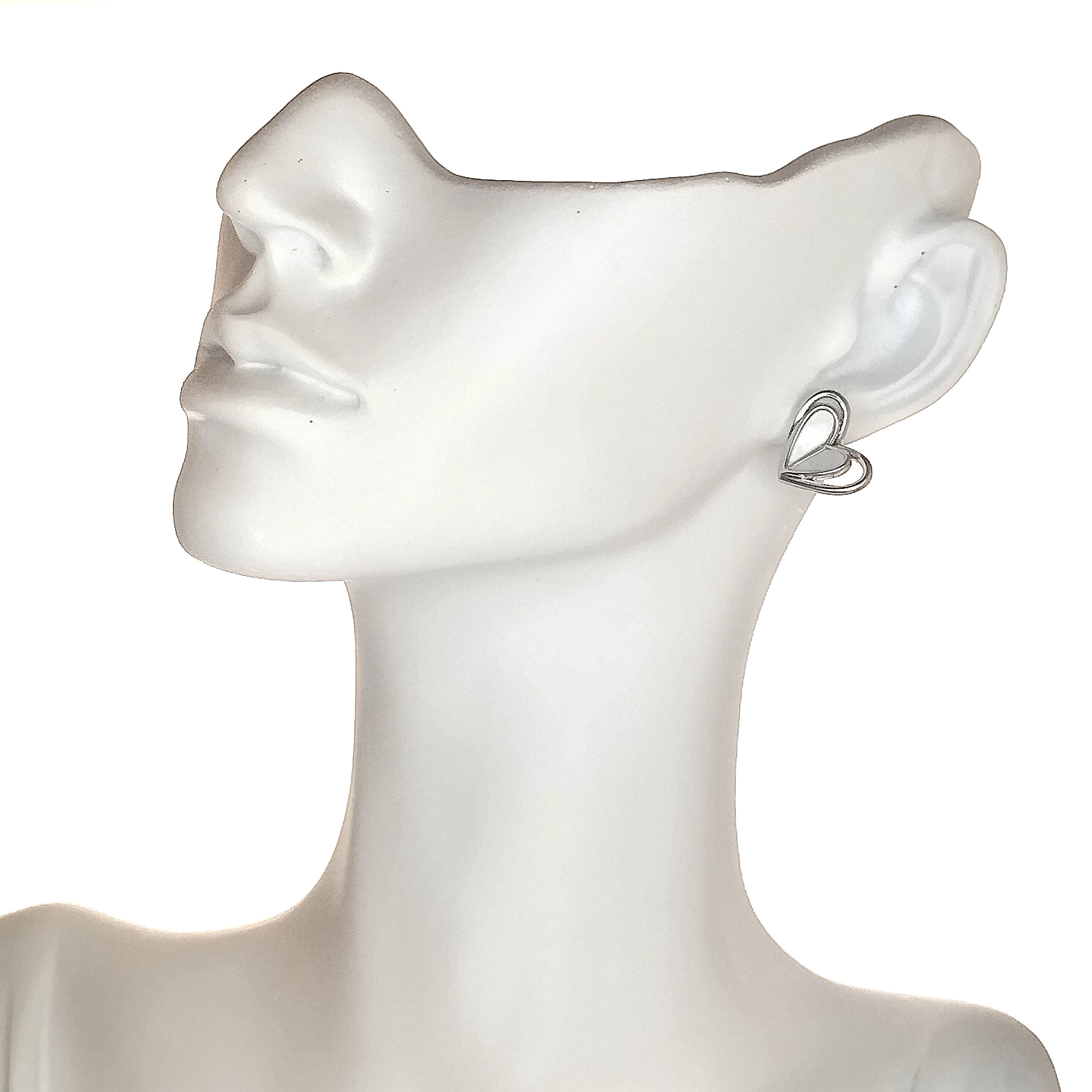 Σκουλαρίκια καρδιά με φίλντισι