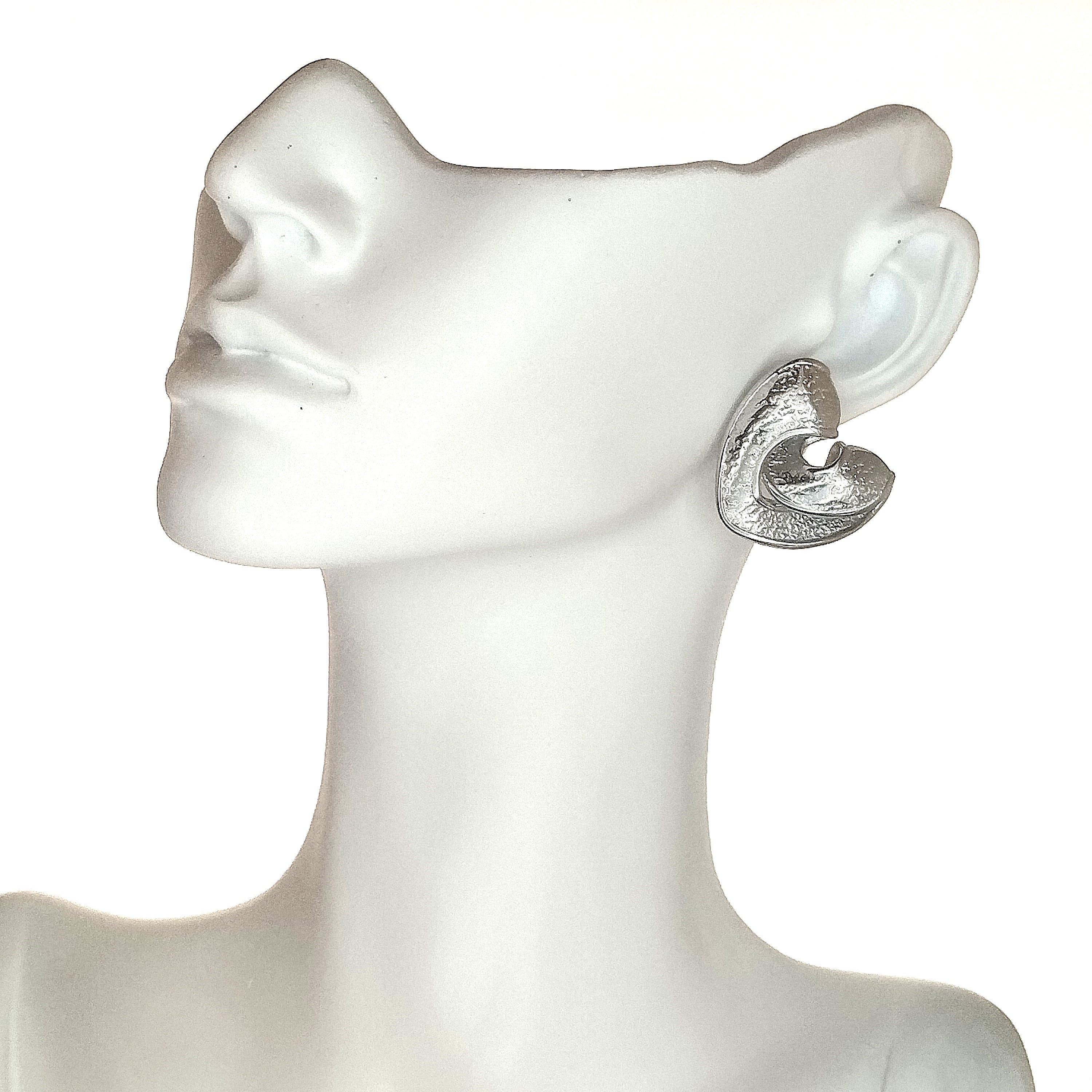 Σκουλαρίκια μεγάλή σφυρήλατη καρδιά