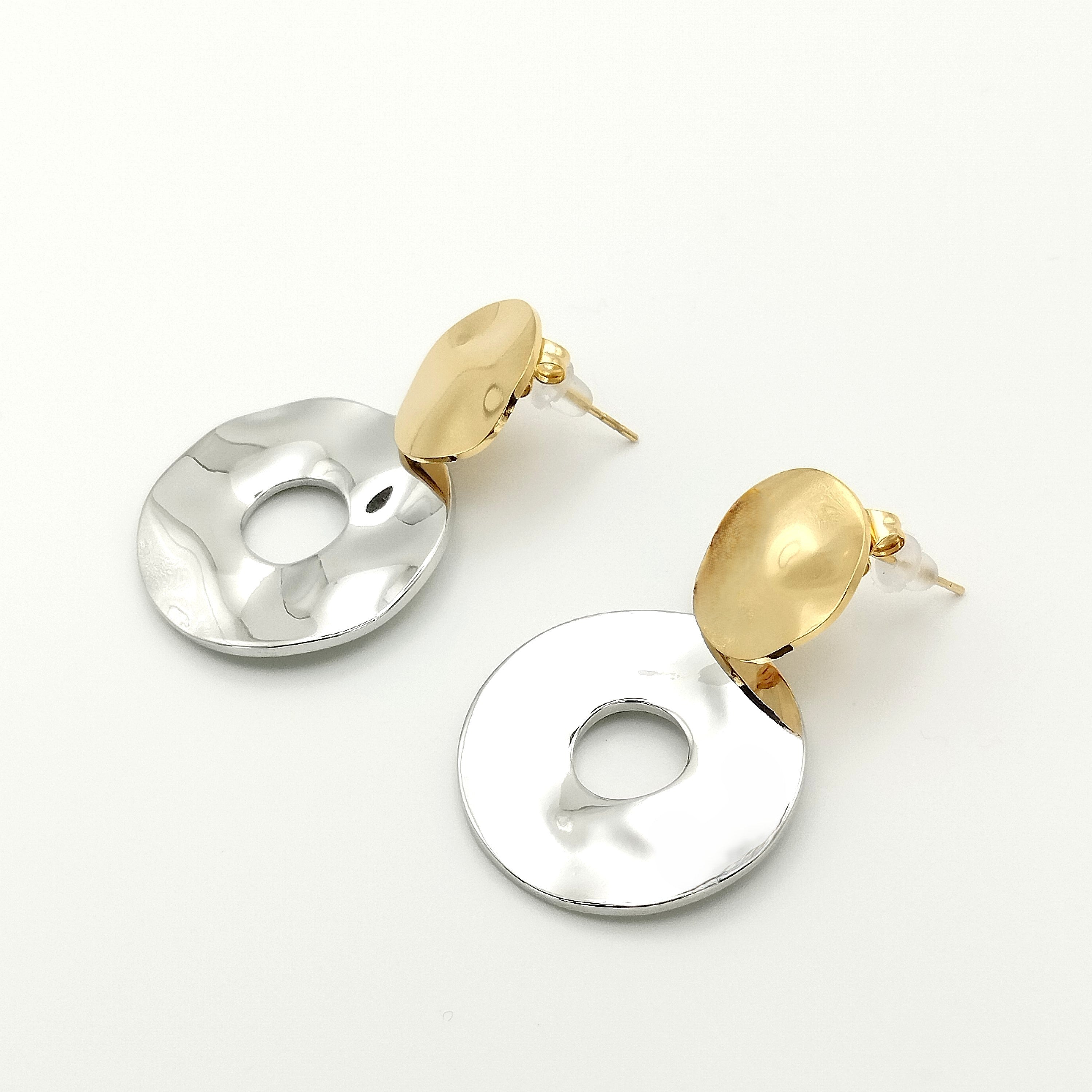 Σκουλαρίκια Κρεμαστά Δίχρωμα