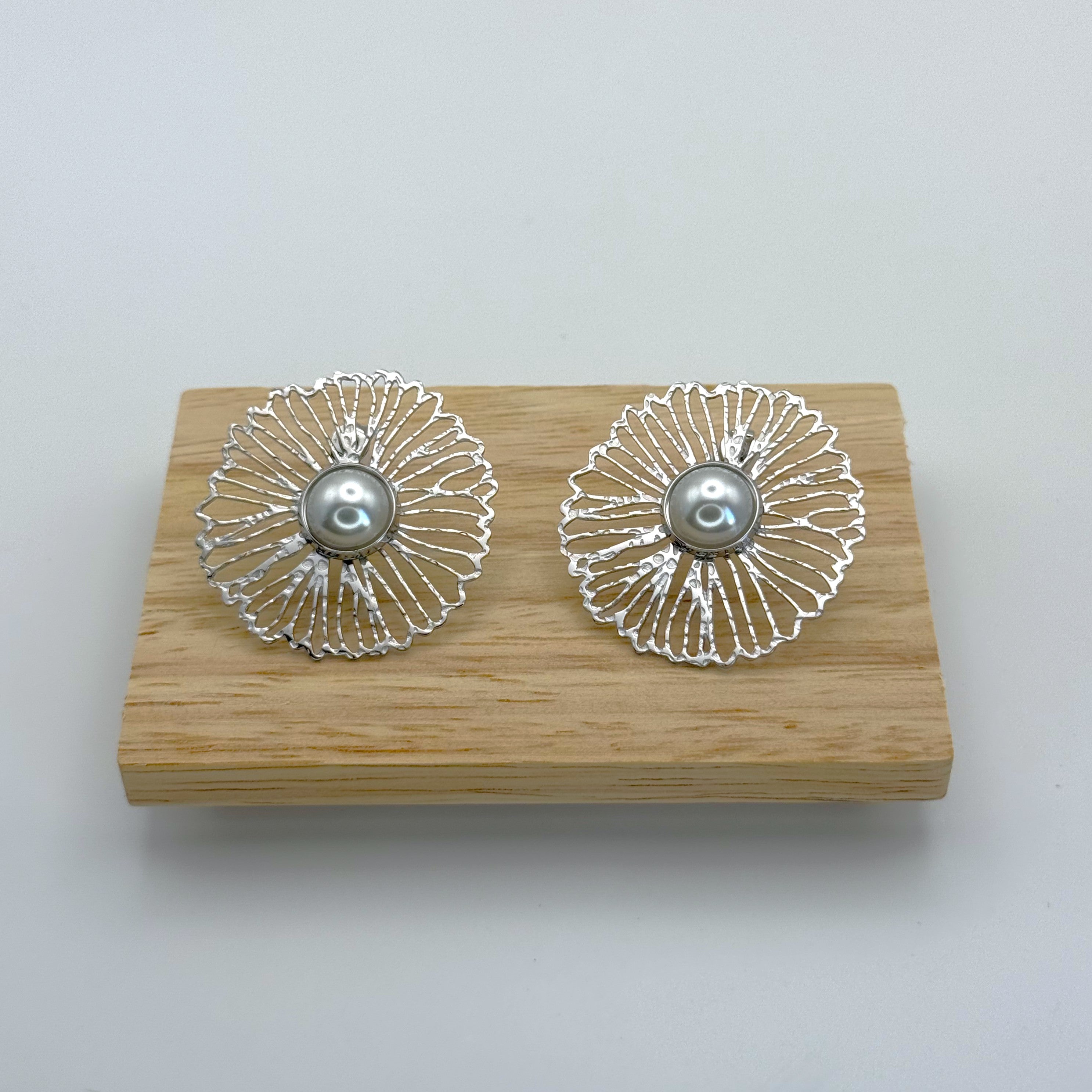 Σκουλαρίκια Στρογγυλά Με Μαργαριτάρι