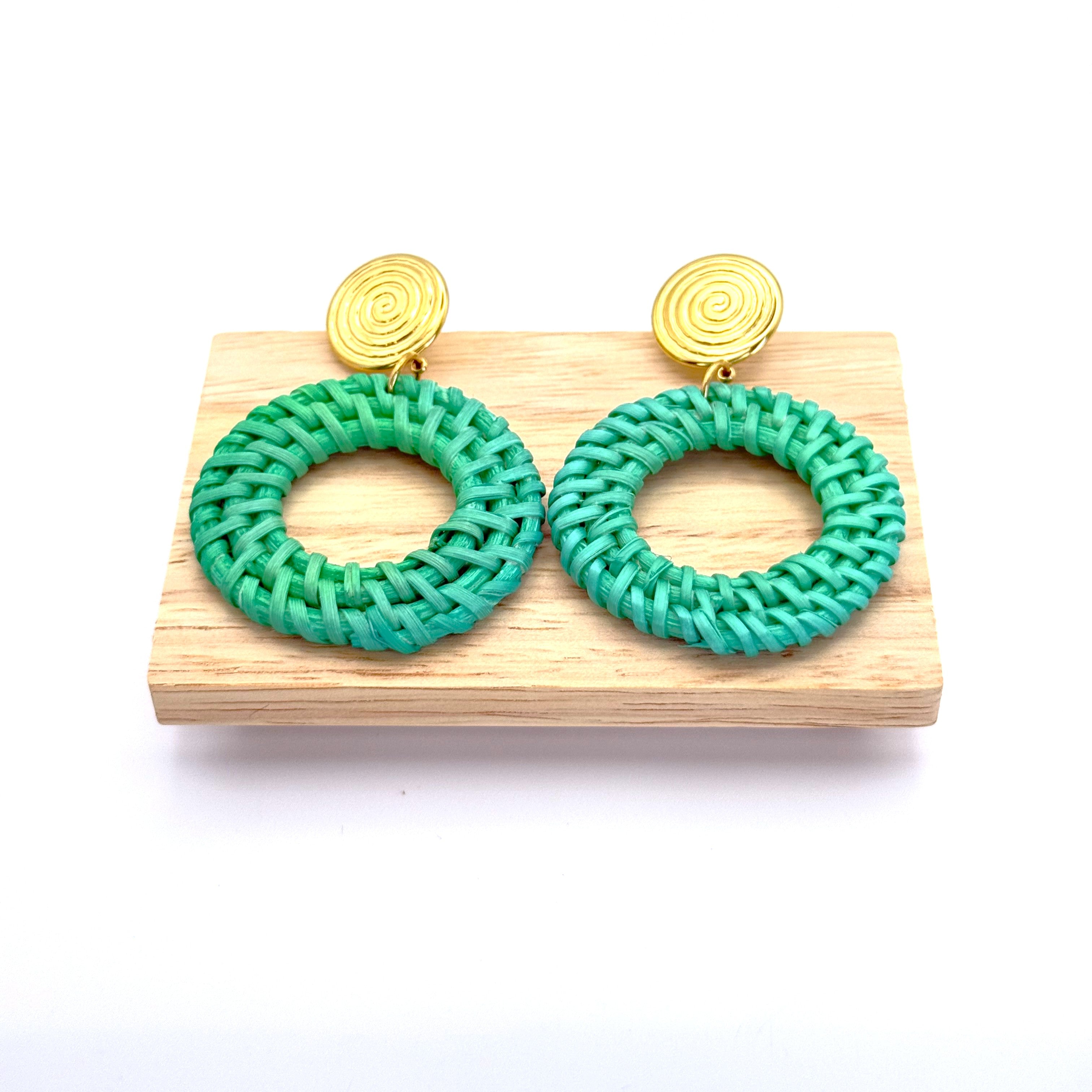 Σκουλαρίκια Πλεκτά Πράσινα