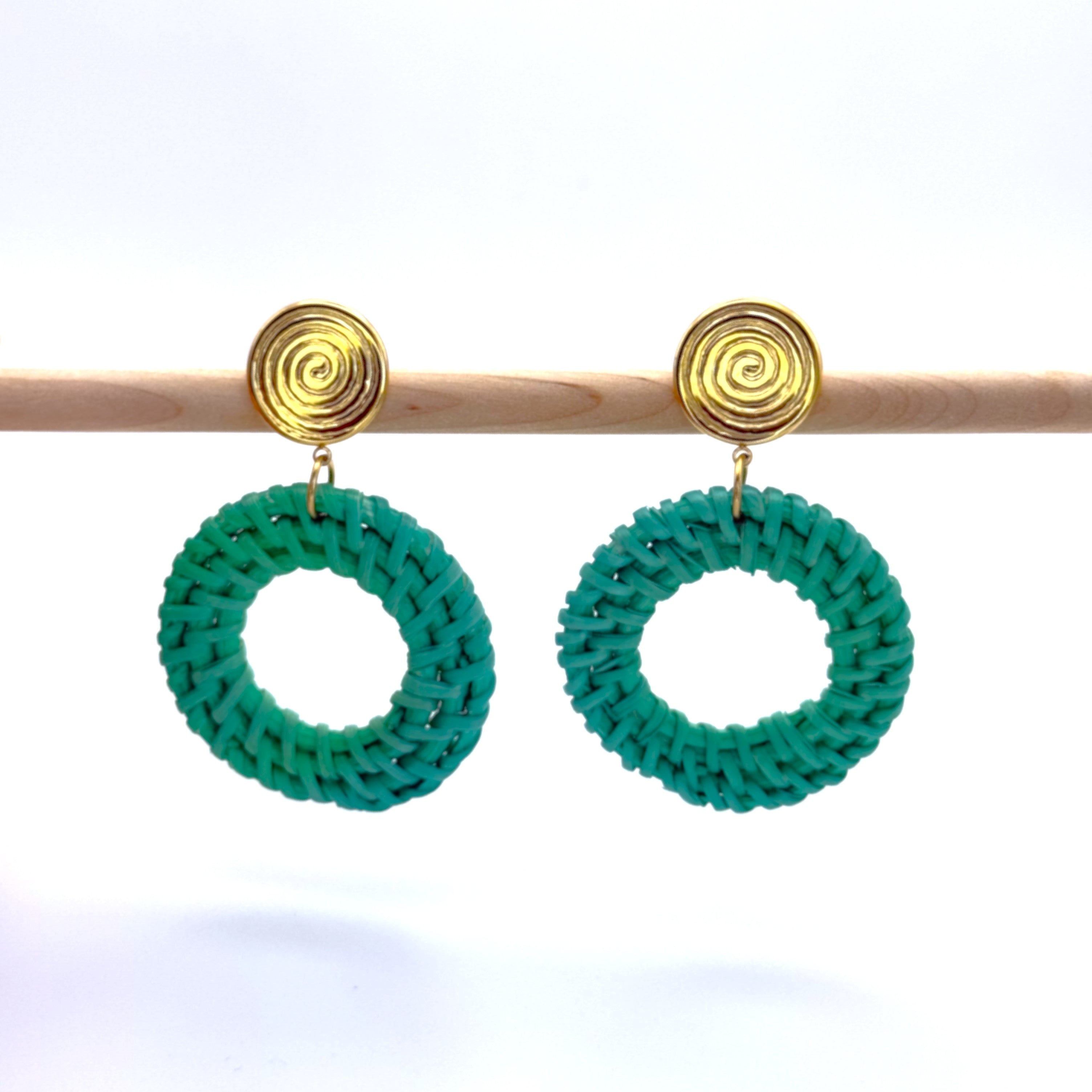 Σκουλαρίκια Πλεκτά Πράσινα