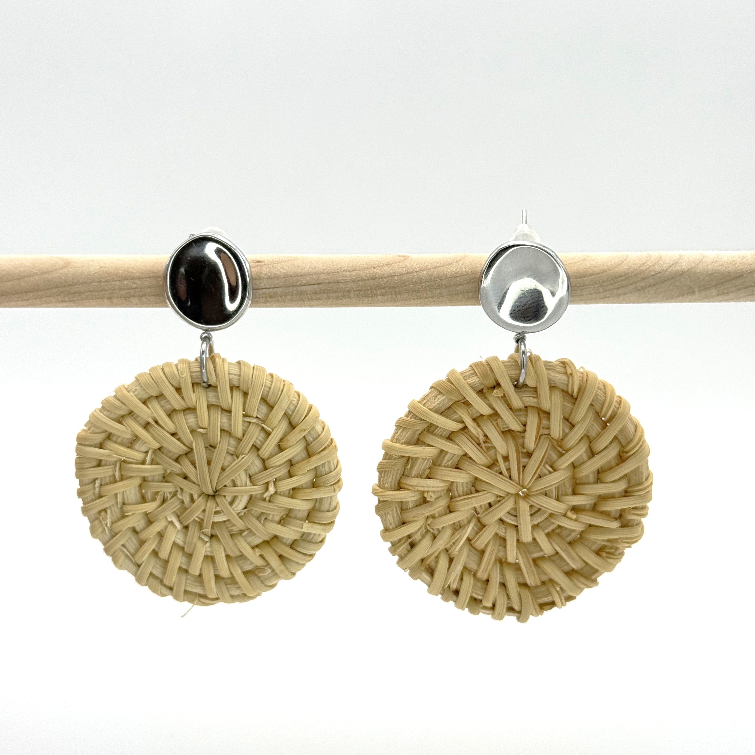 Σκουλαρίκια Πλεκτά Καφέ