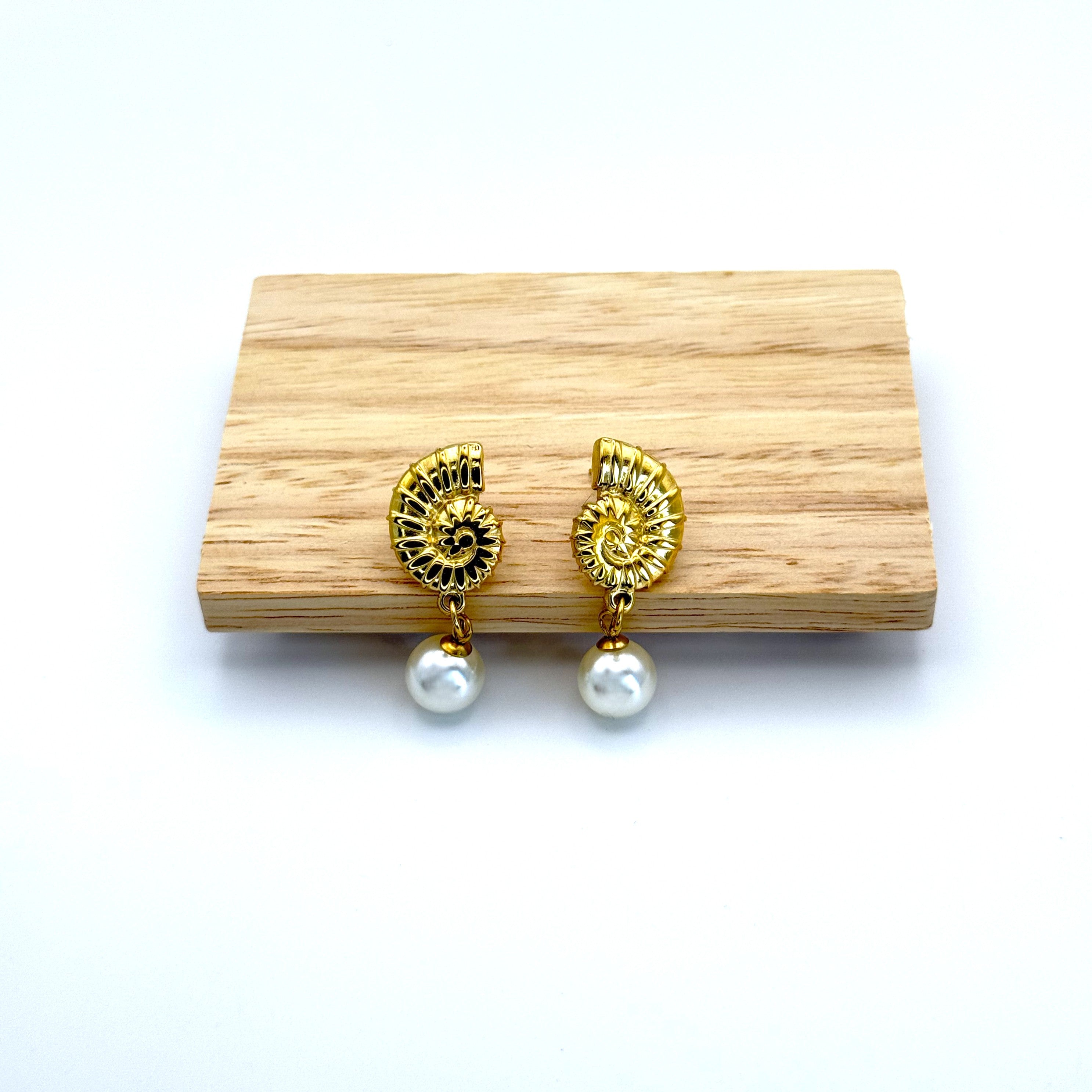 Σκουλαρίκια Κοχυλάκια Με Μαργαριτάρι