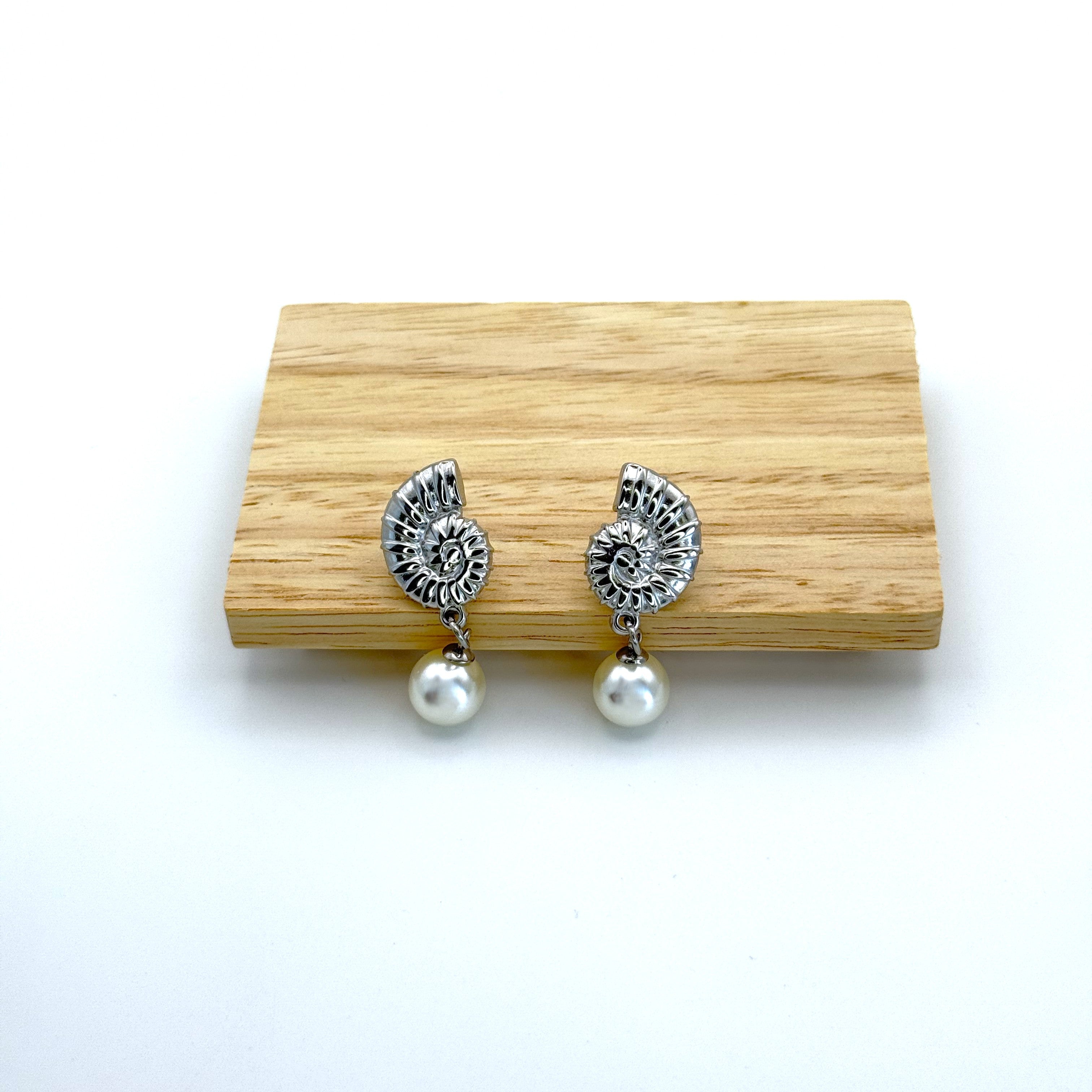 Σκουλαρίκια Κοχυλάκια Με Μαργαριτάρι