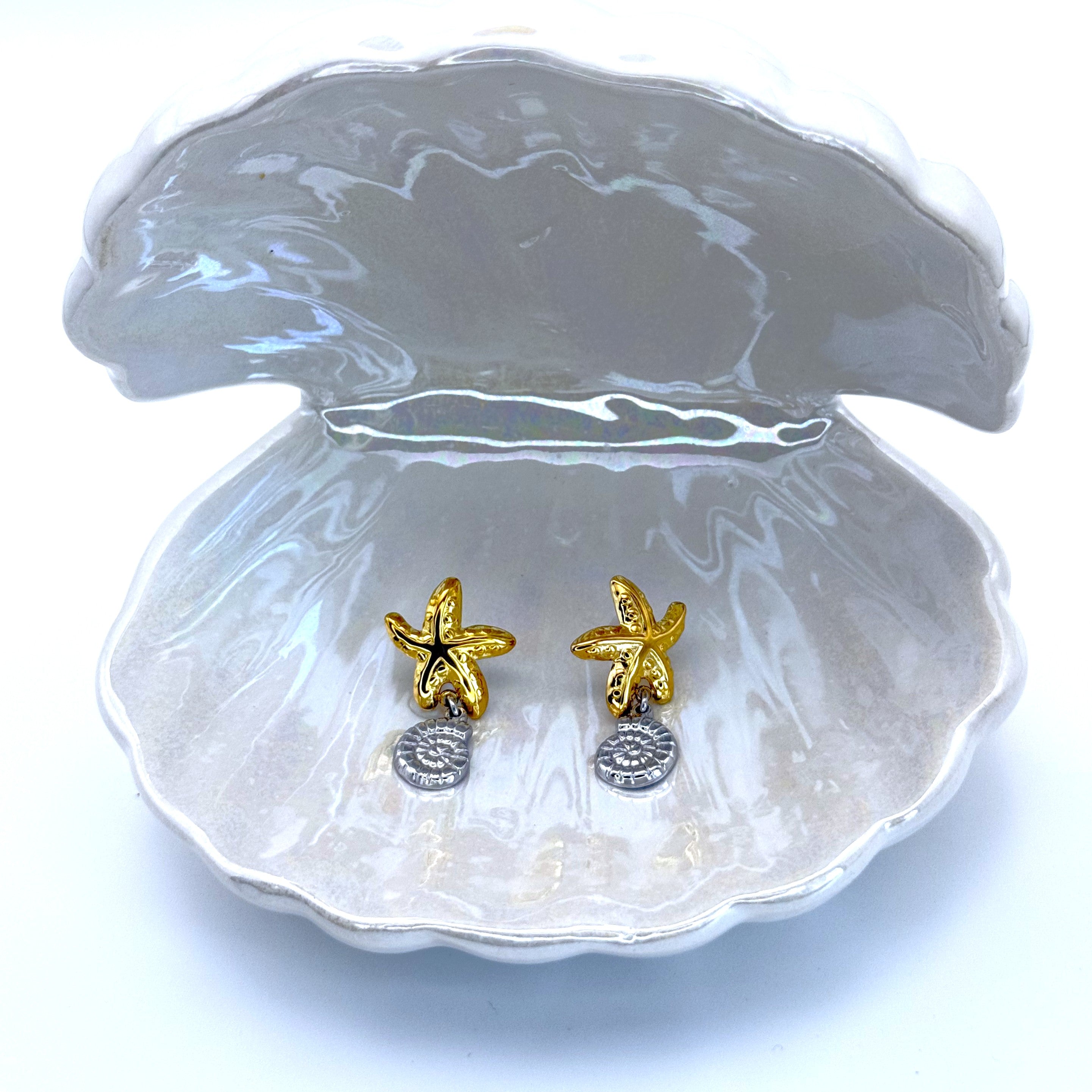 Σκουλαρίκια Αστερίας Και Κοχύλι