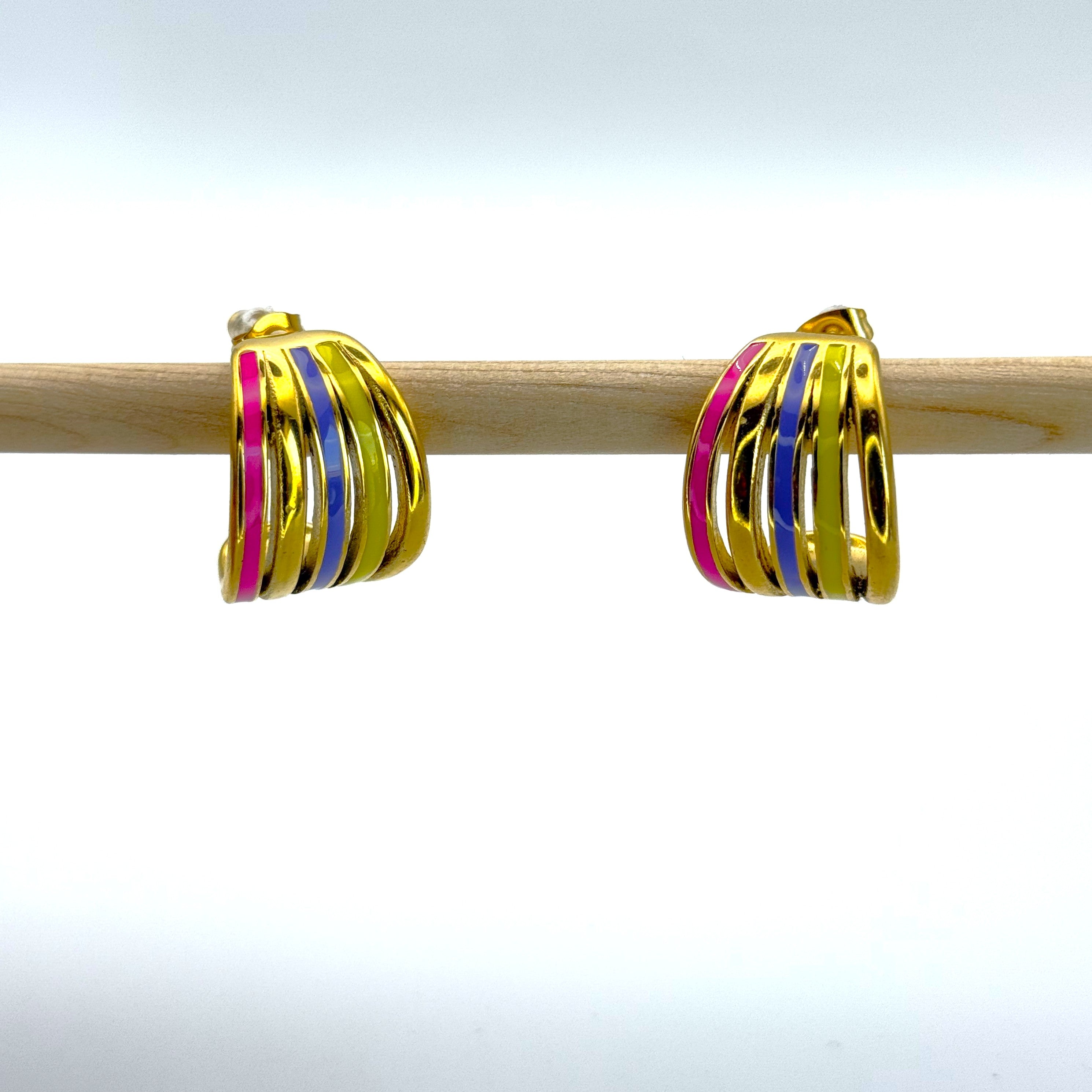 Σκουλαρίκια Καρφωτά Πολύχρωμα