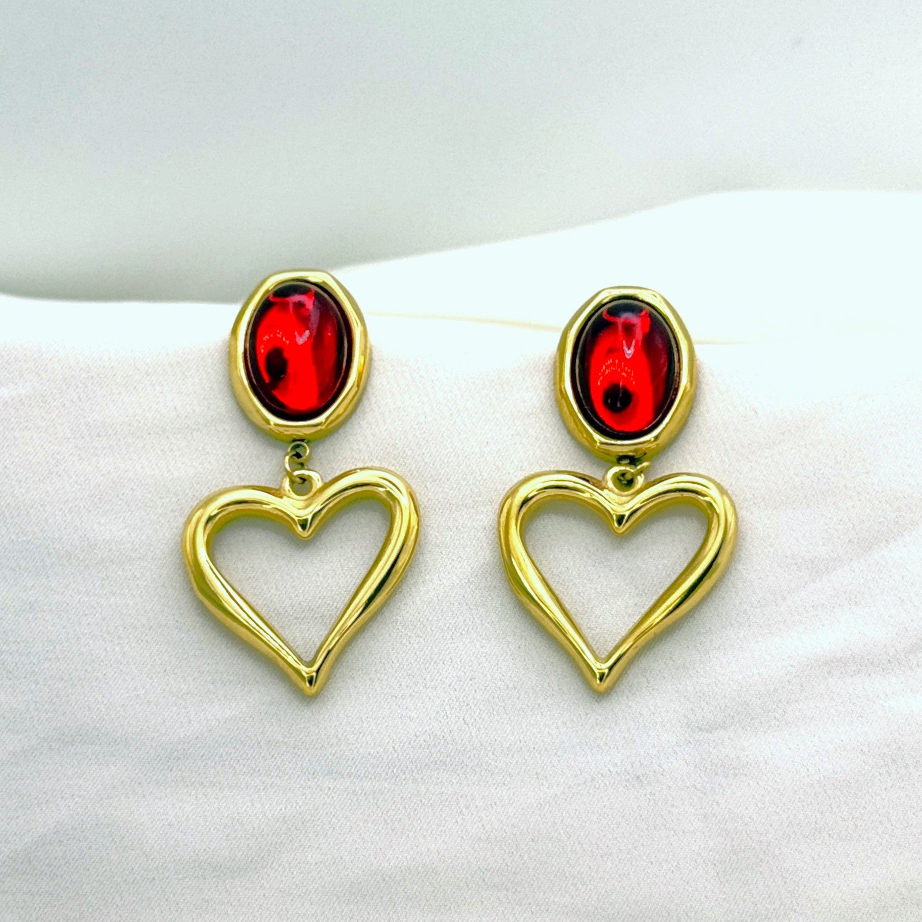 Σκουλαρίκια Ατσάλινα Statement Καρδιές