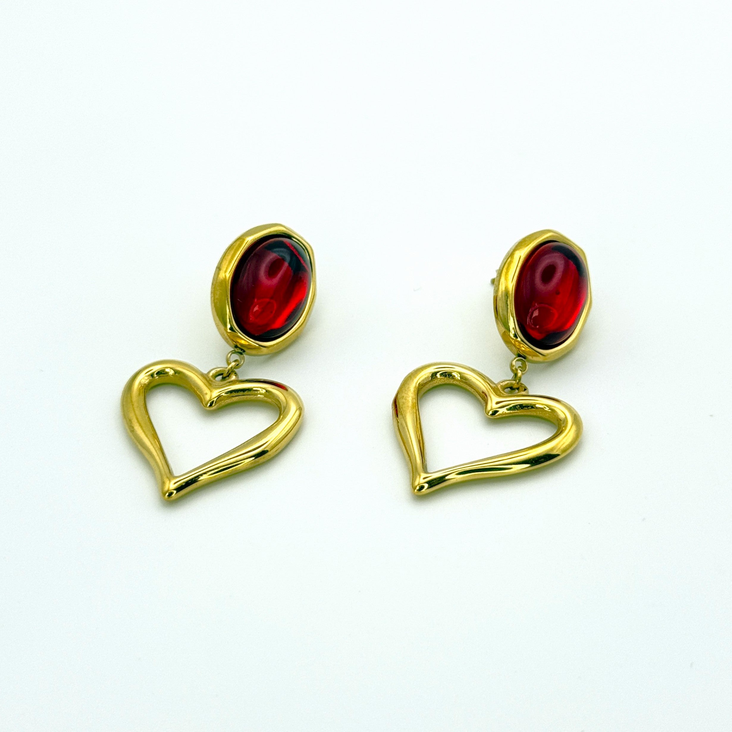 Σκουλαρίκια Ατσάλινα Statement Καρδιές