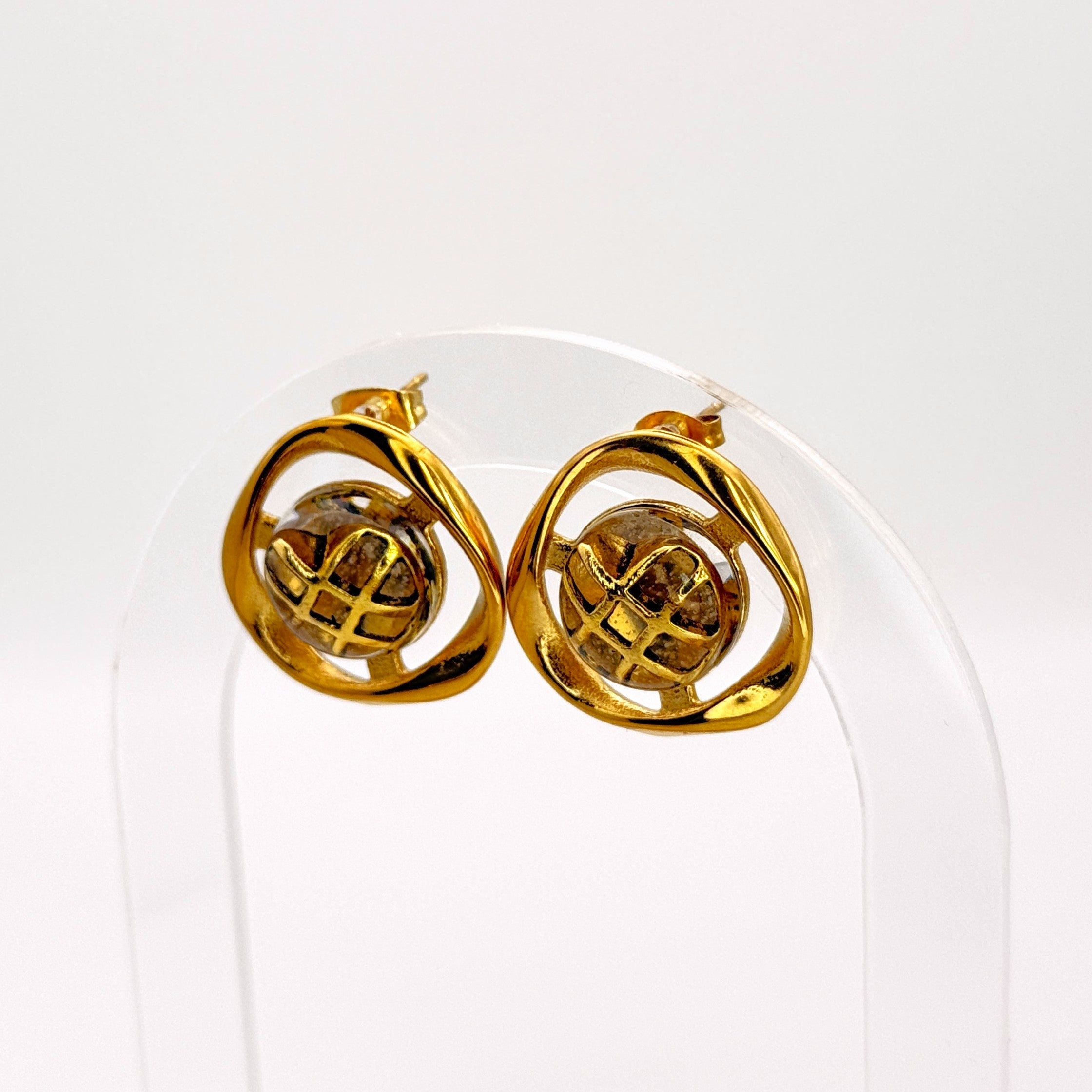 Minimal Σκουλαρίκια Με Εσωτερικό Διακοσμητικό Στοιχείο