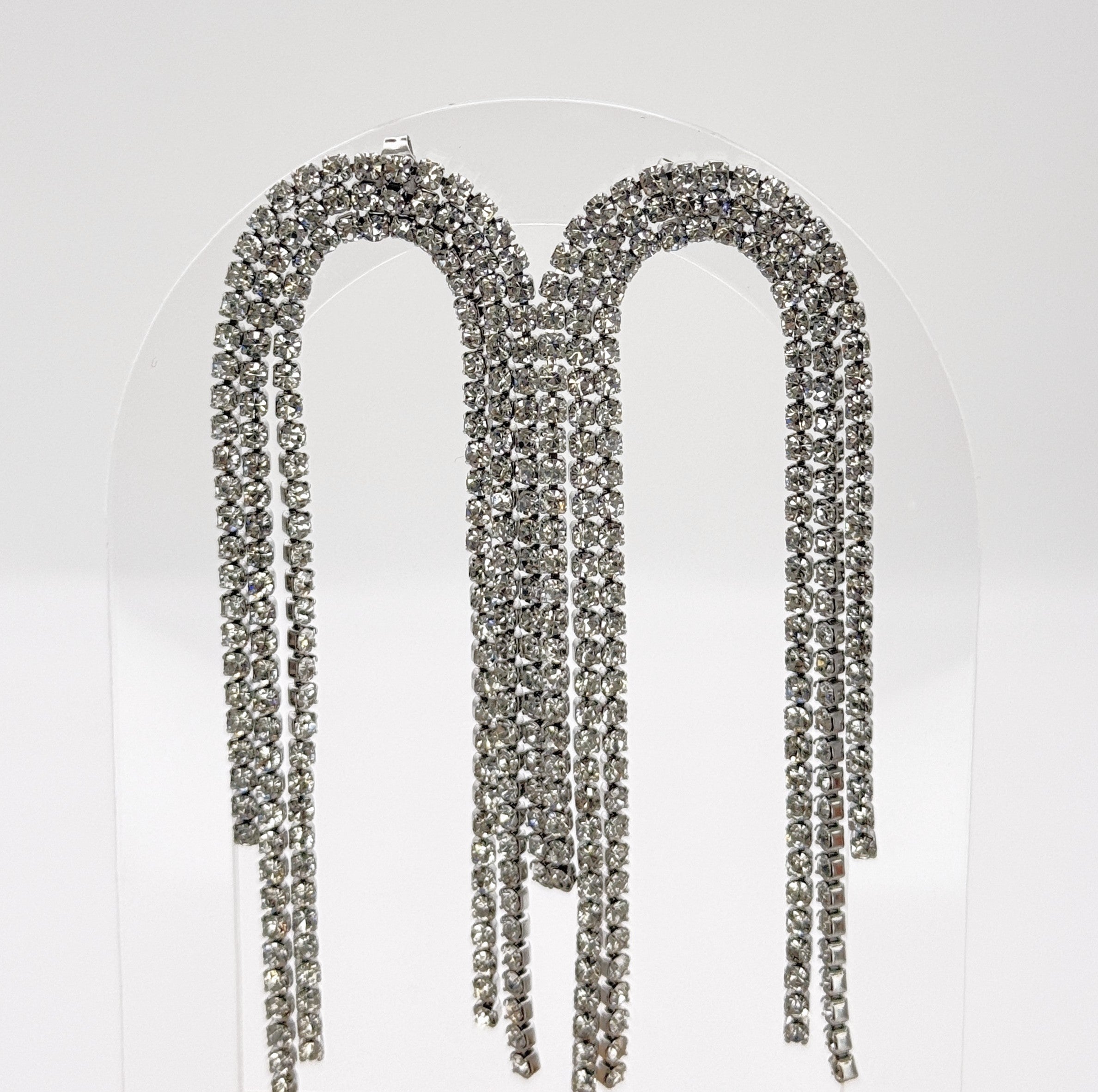 Glamorous Σκουλαρίκια Με Κρυστάλλινα Κρόσσια