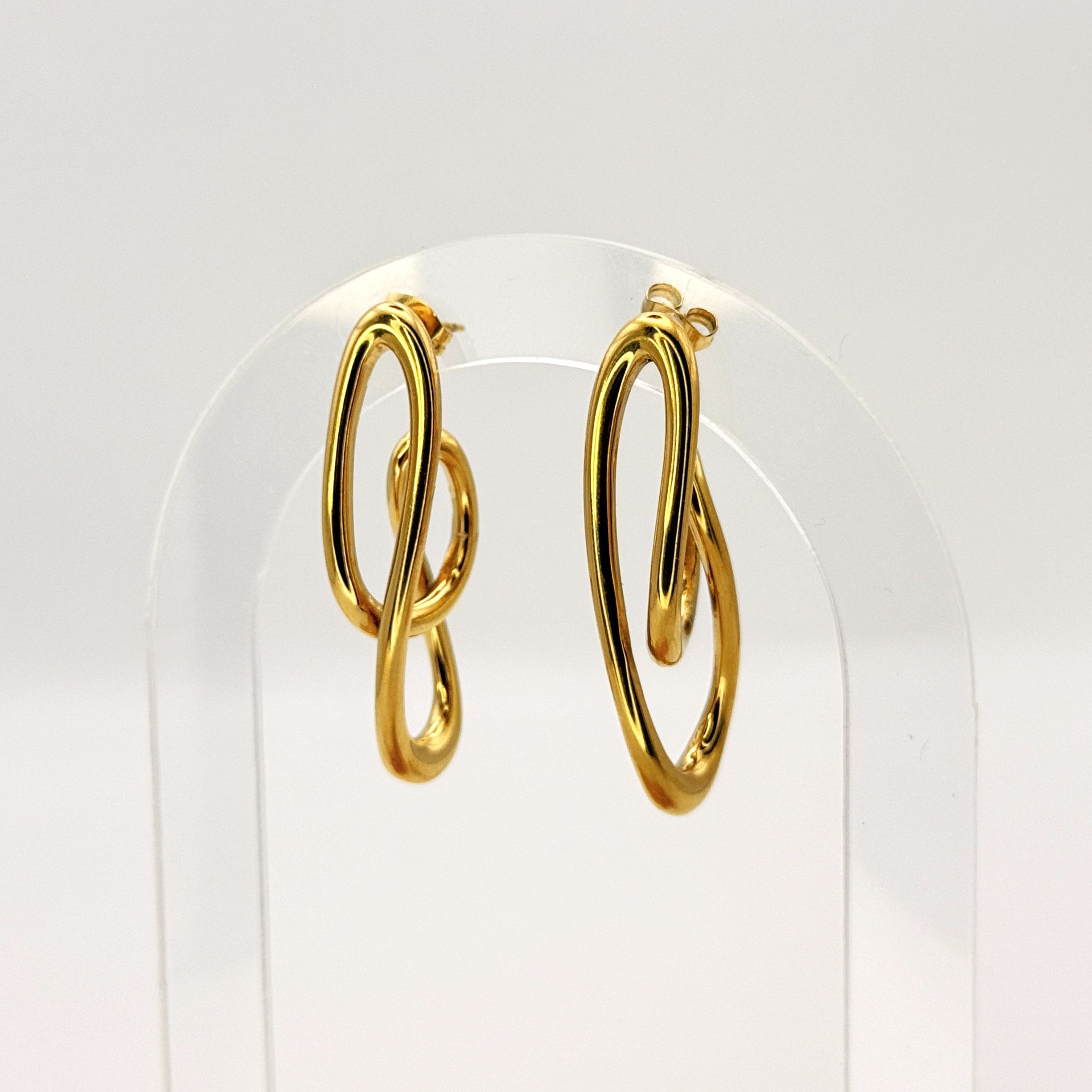 Minimal Σκουλαρίκια Με Καμπυλωτό Οργανικό Σχέδιο