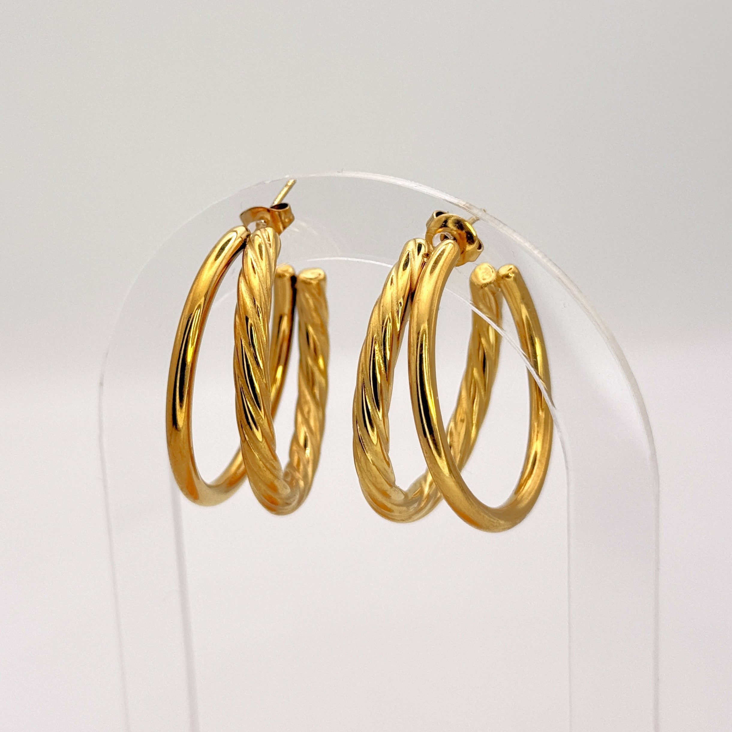 Minimal Σκουλαρίκια Κρίκοι με Σχέδιο Twist