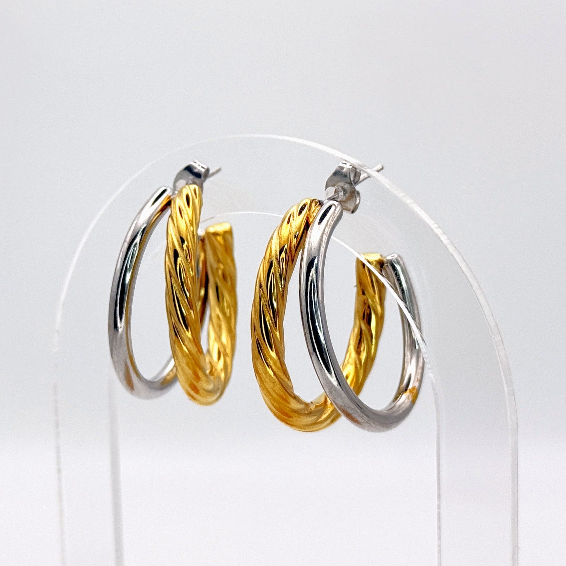 Minimal Σκουλαρίκια Κρίκοι με Σχέδιο Twist