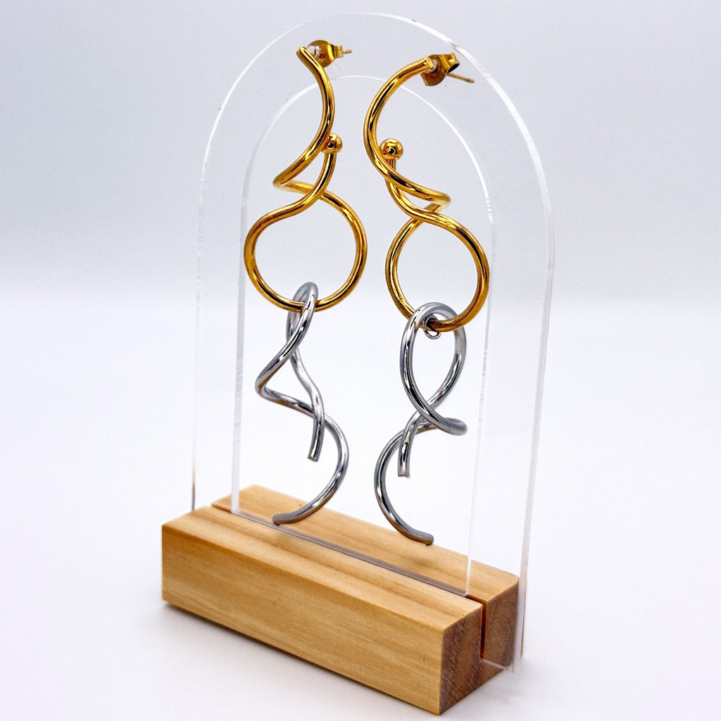 Μοντέρνα Σκουλαρίκια με Abstract Σπιράλ Σχεδιασμό