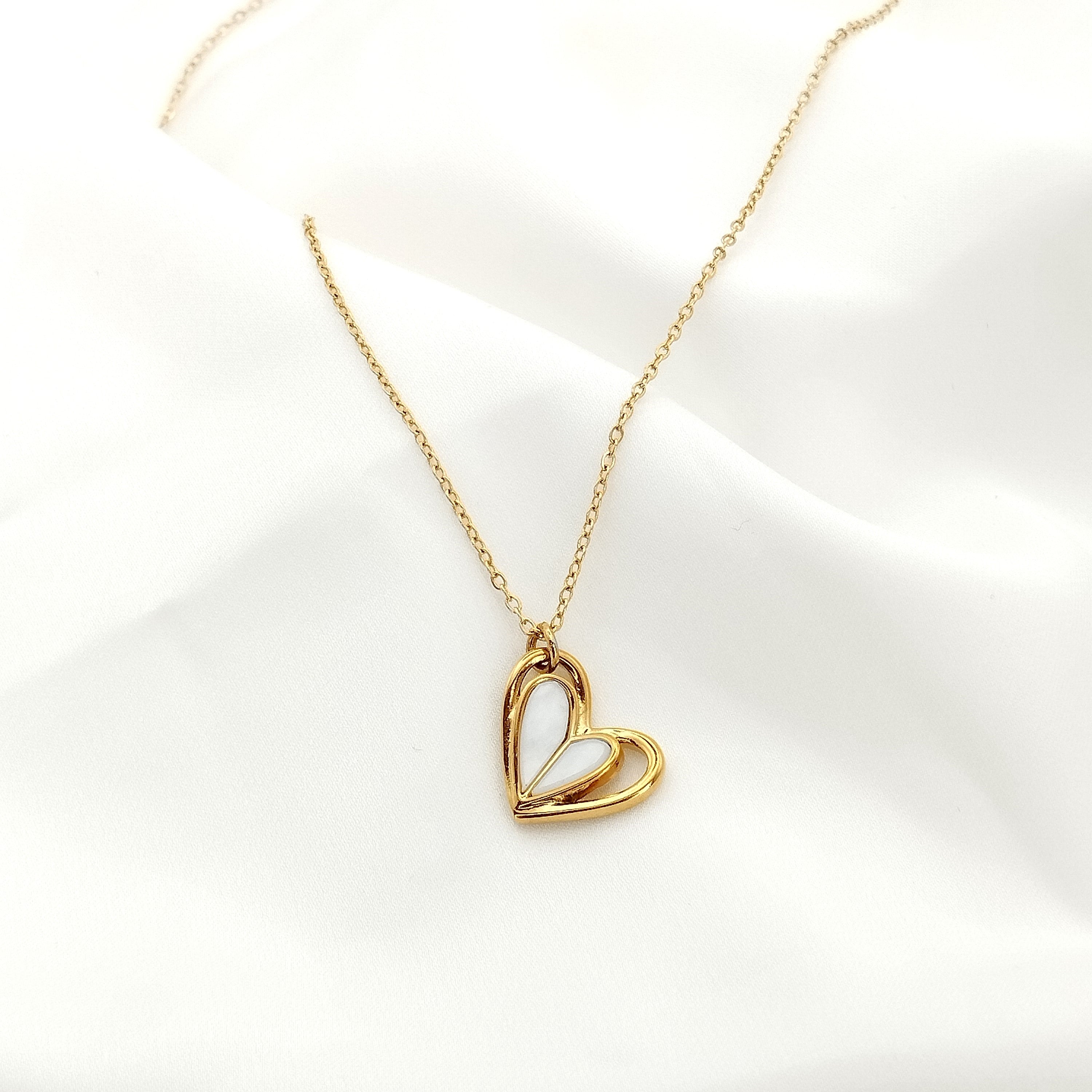 Κολιέ καρδιά με φίλντισι