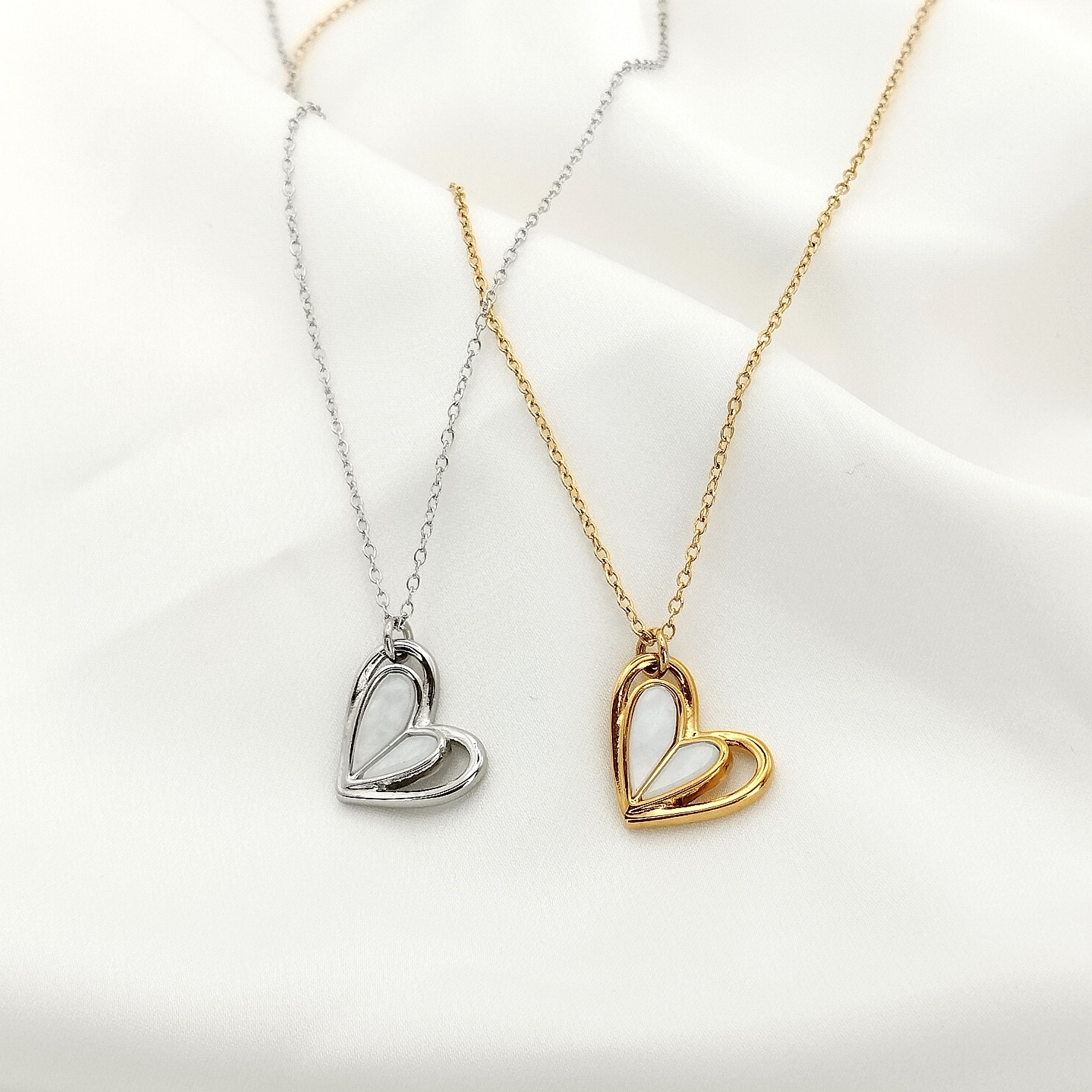 Κολιέ καρδιά με φίλντισι