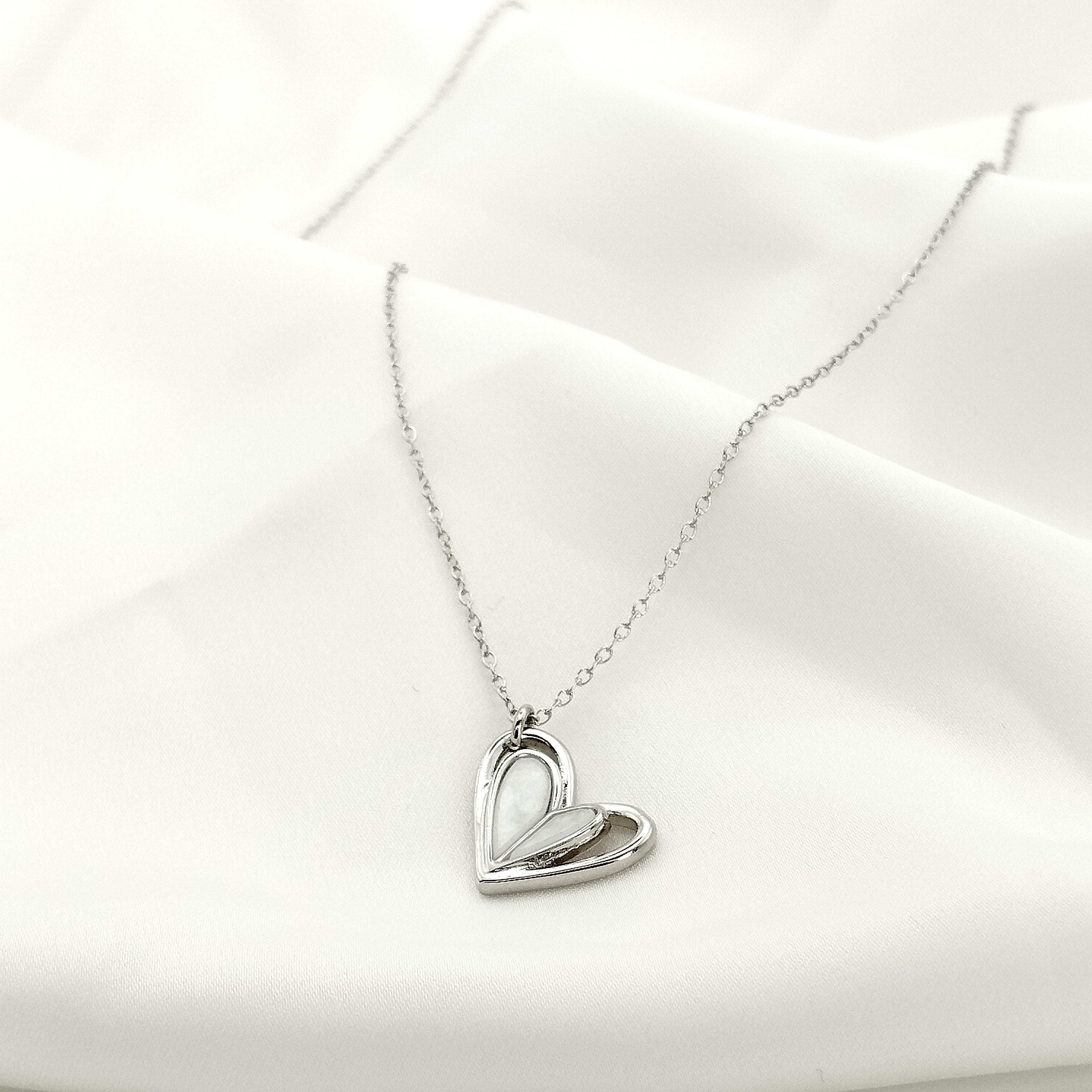 Κολιέ καρδιά με φίλντισι