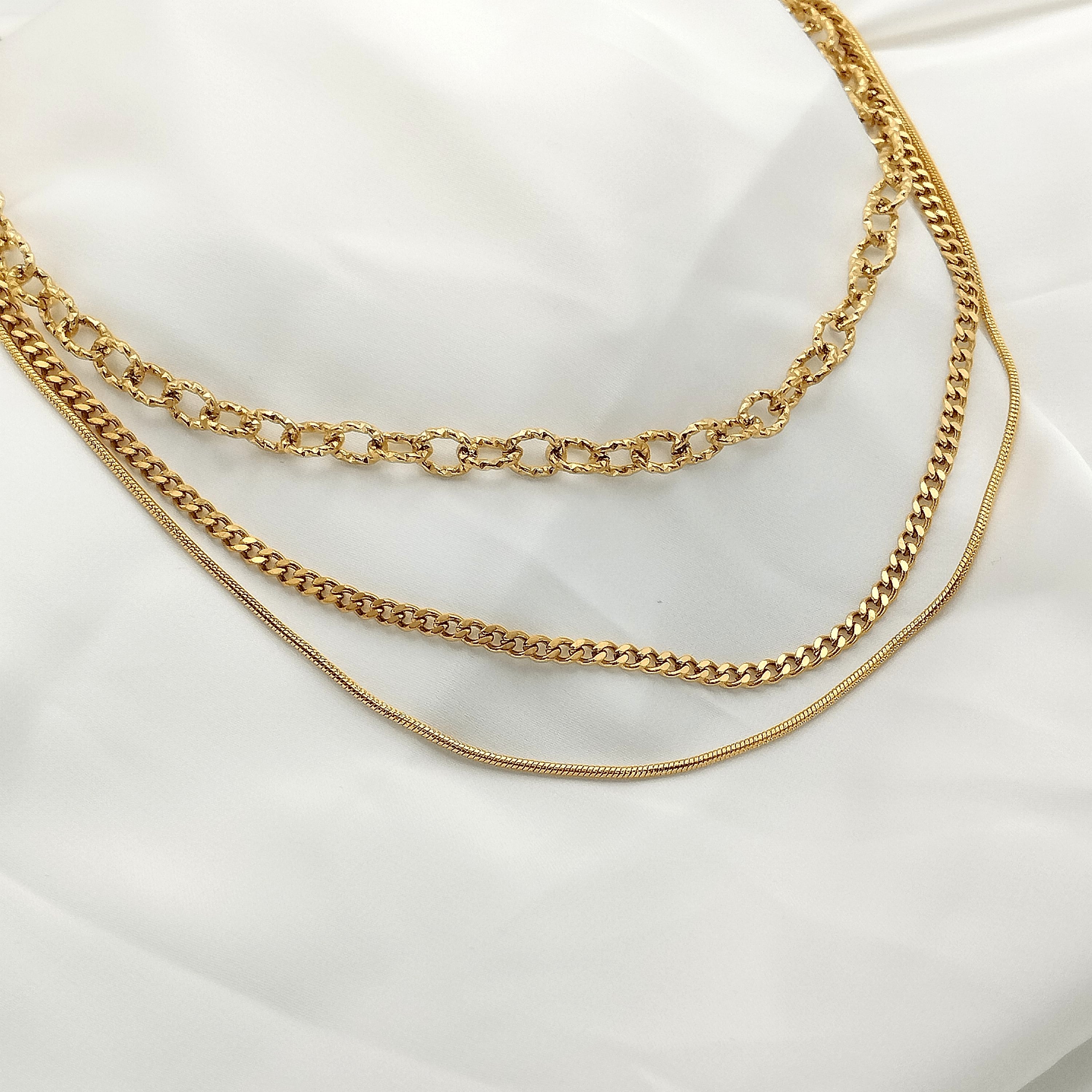 Κολιέ Τριπλό Με Καδένες