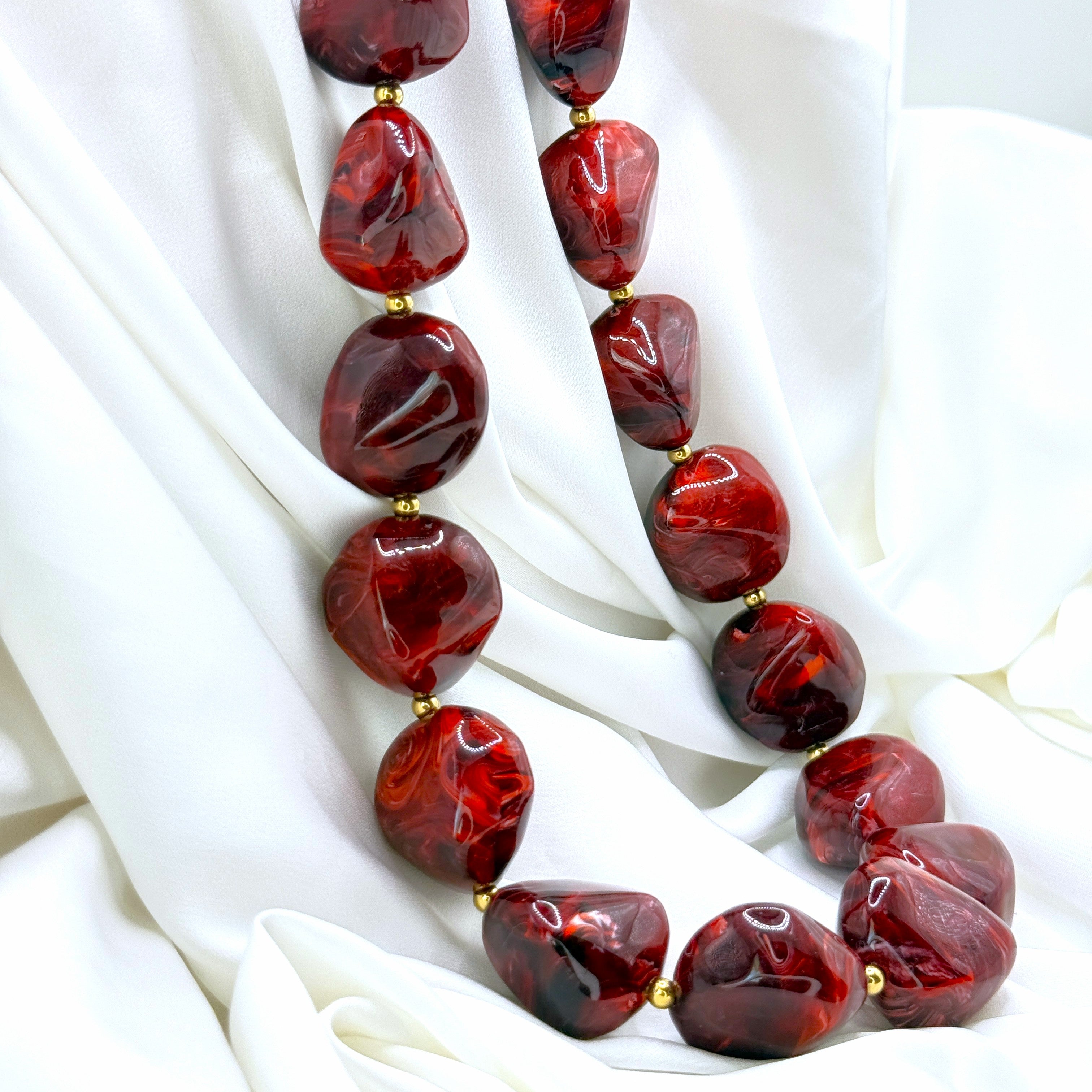 Κολιέ Ατσάλινο Τσόκερ Με Ακανόνιστες Πέτρες