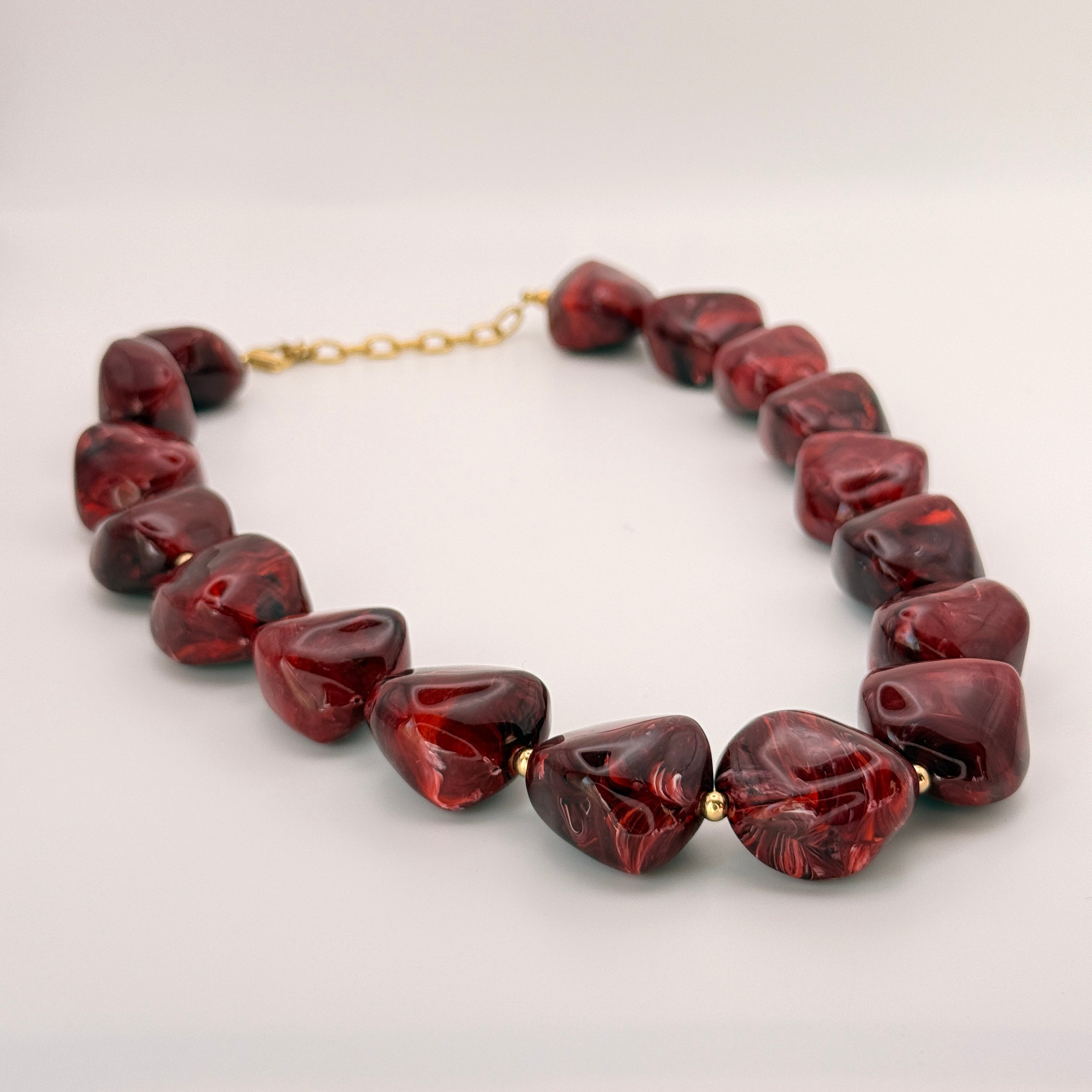 Κολιέ Ατσάλινο Τσόκερ Με Ακανόνιστες Πέτρες